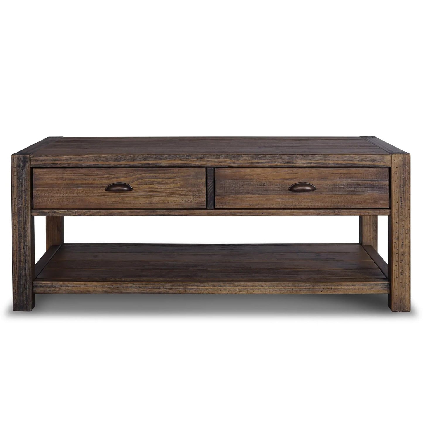 Grain Wood Furniture Montauk Coffee Table, Solid Wood with a Driftwood Finish