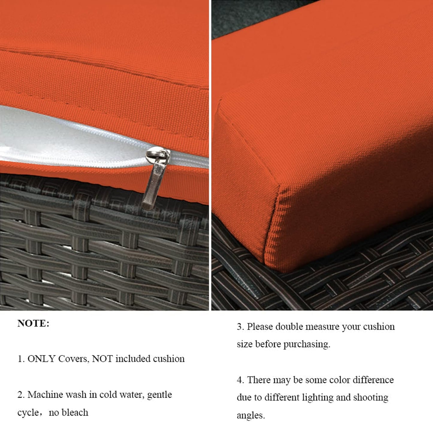 VAKADO Outdoor Patio Furniture Chair Cushion Replacement Covers Set of 4 Waterproof Decorative Cushion Cases Decor for Bench Garden Porch Couch Tent(Turquoise, 24"X24"X4")