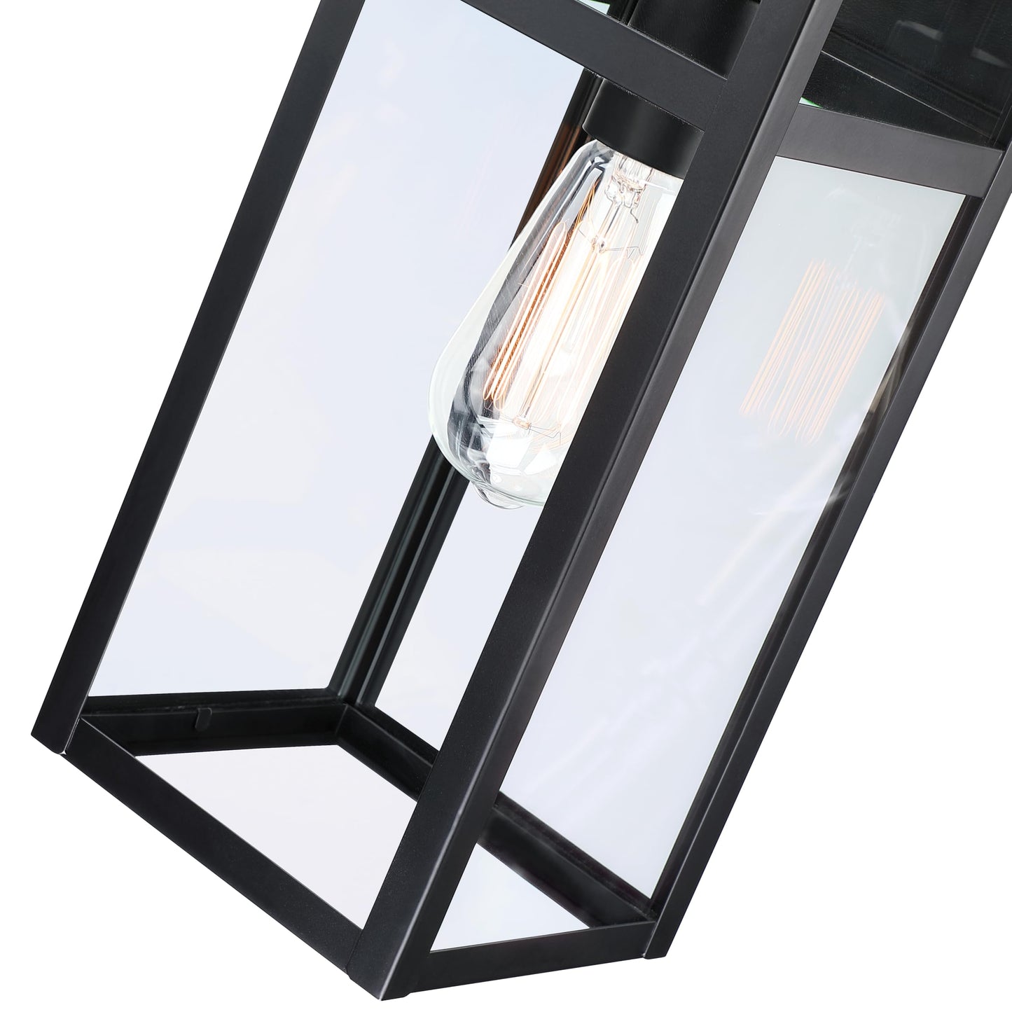 18 Inch Outdoor Wall Light Fixtures, Waterproof Exterior Light Fixtures, Modern Wall Lanterns with Clear Glass Shades, Porch Sconces Lighting for Patio Front Door Entryway Garage, E26 Sockets, 2-Pack