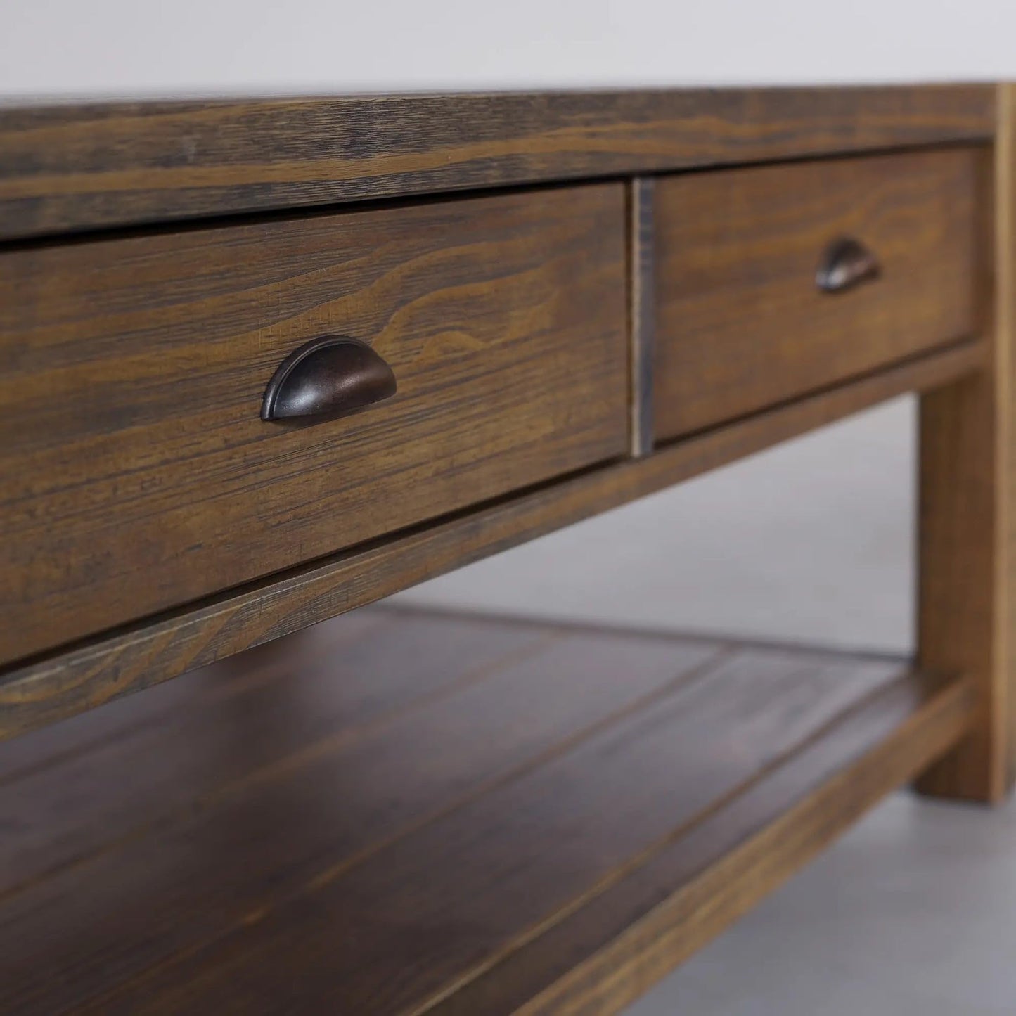 Grain Wood Furniture Montauk Coffee Table, Solid Wood with a Driftwood Finish