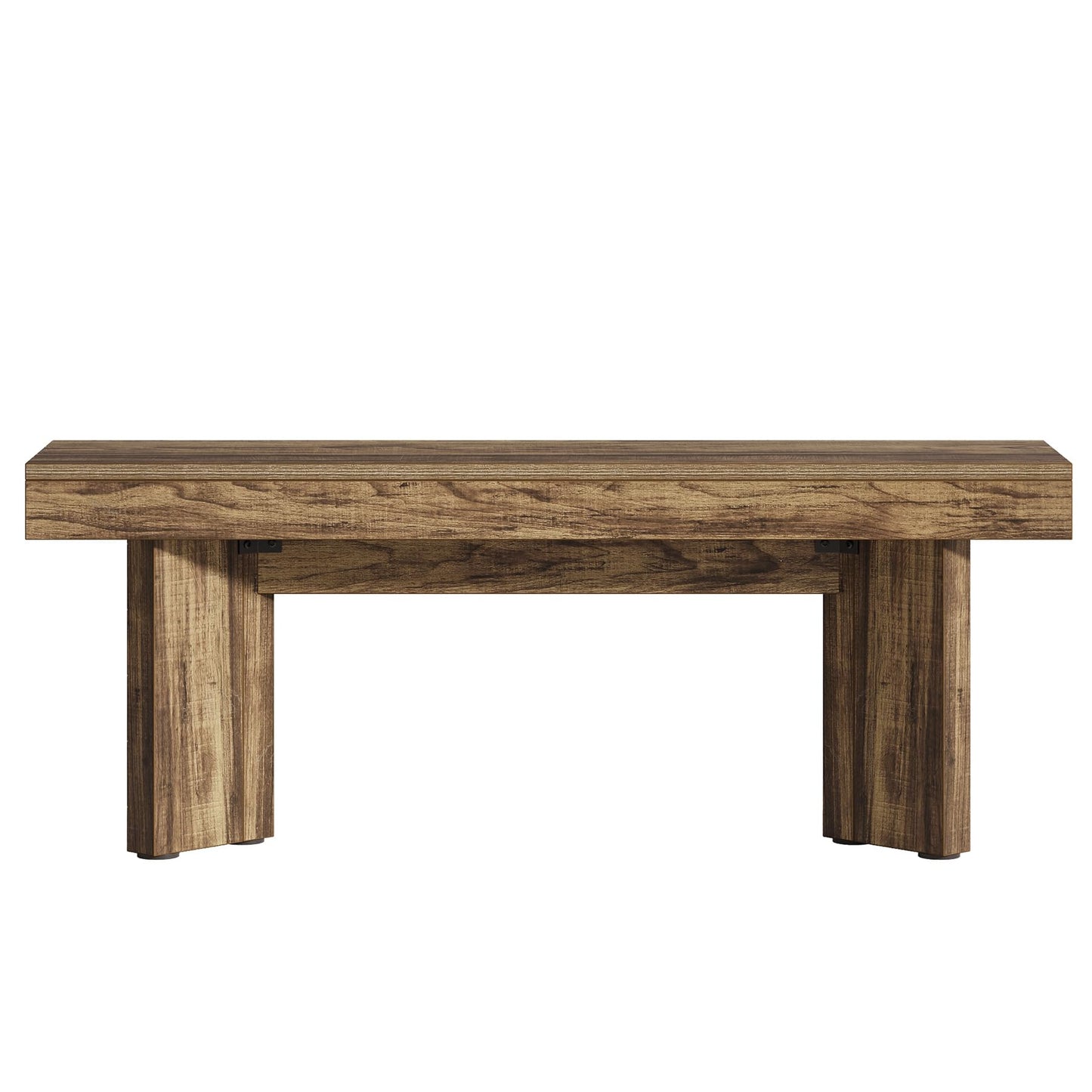 Tribesigns 47" Wooden Entryway Bench, Farmhouse Indoor End of Bed Bench, Long Table Benches Seat for Bedroom, Hallway, Foyer, End of Bed (Rustic Brown)