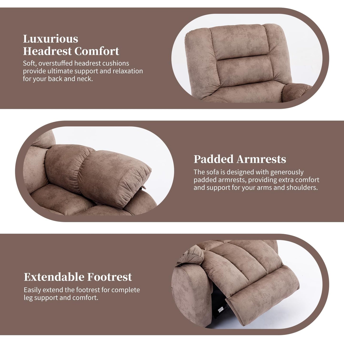 IOMOR Massage Recliner Chair with Heat and Massage, Ergonomic Overstuffed Breathable Fabric Reclining Chairs, Single Sofa Chair with Side Pockets for Living Room Home Theater (Dark Gray)
