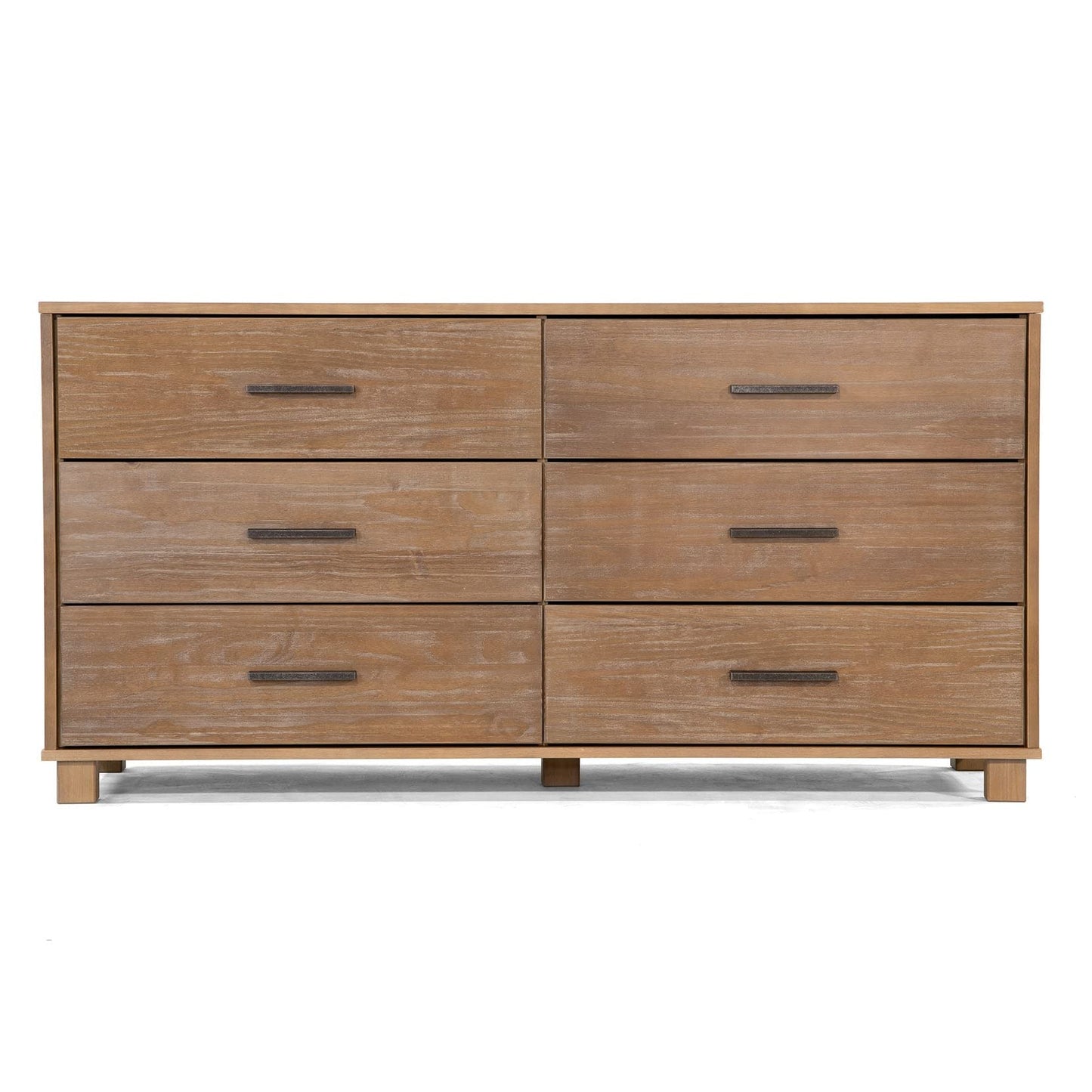 Grain Wood Furniture Loft 6-Drawer Dresser, Solid Wood with Weathered Pine Finish