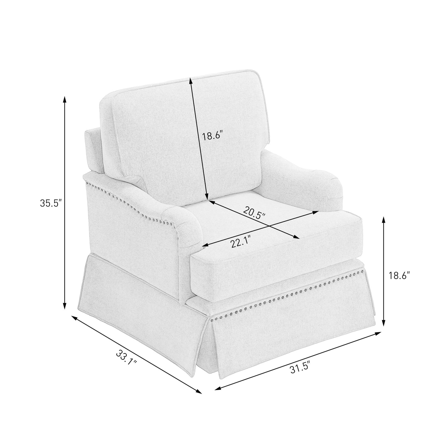 Swivel Accent Chair, 360° Swivel Upholstered Armchairs with Curved Arms, Comfy Chenille Fabric Lounge Reading Chairs for Living Room Bedroom Study, Metal Swivel Base, Tan