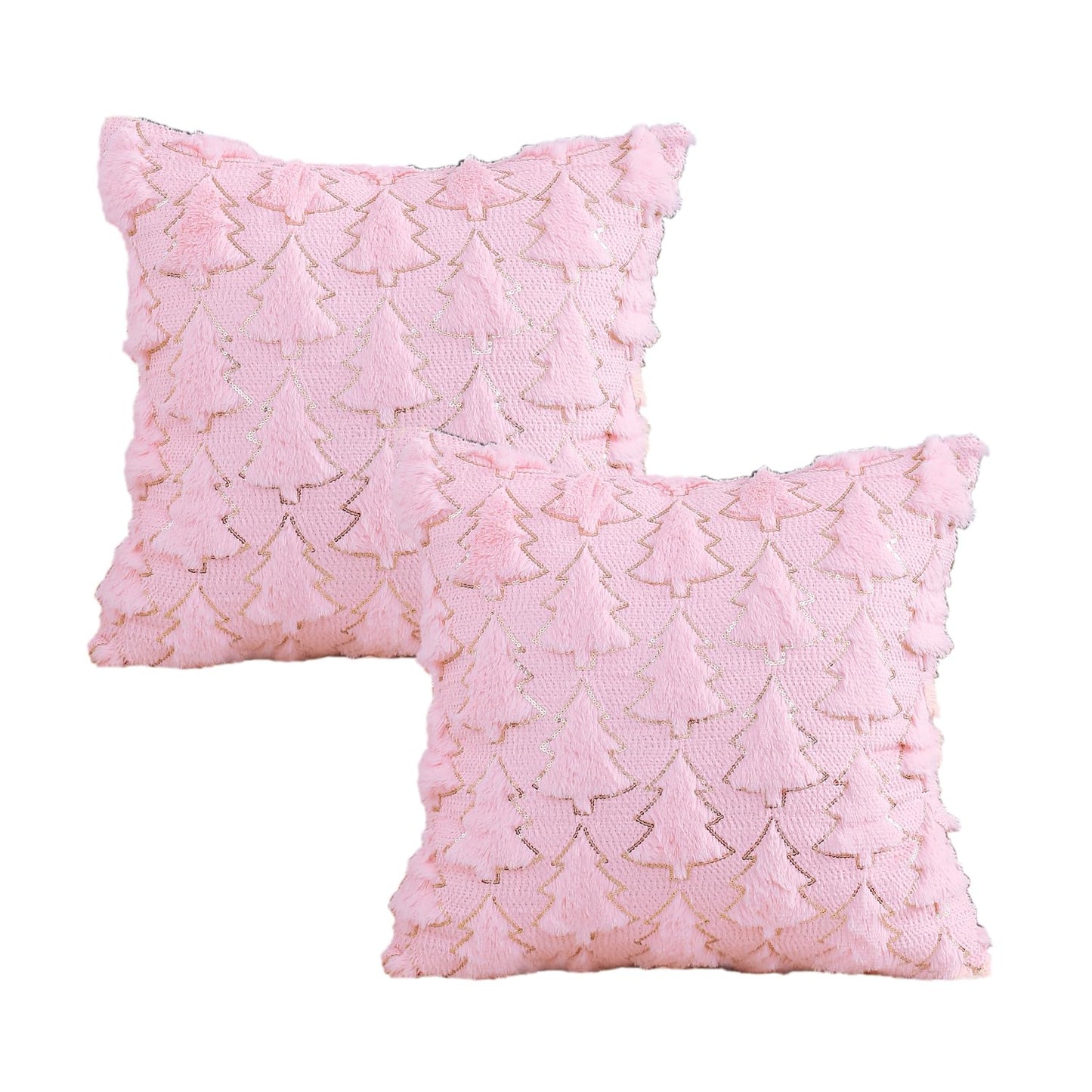VAKADO Christmas Throw Pillow Covers 18x18 Set of 2 Embroidered Decorative Xmas Couch Cushion Cases Holiday Soft Home Decor for Bedroom Sofa Chair Porch Winter, Cream