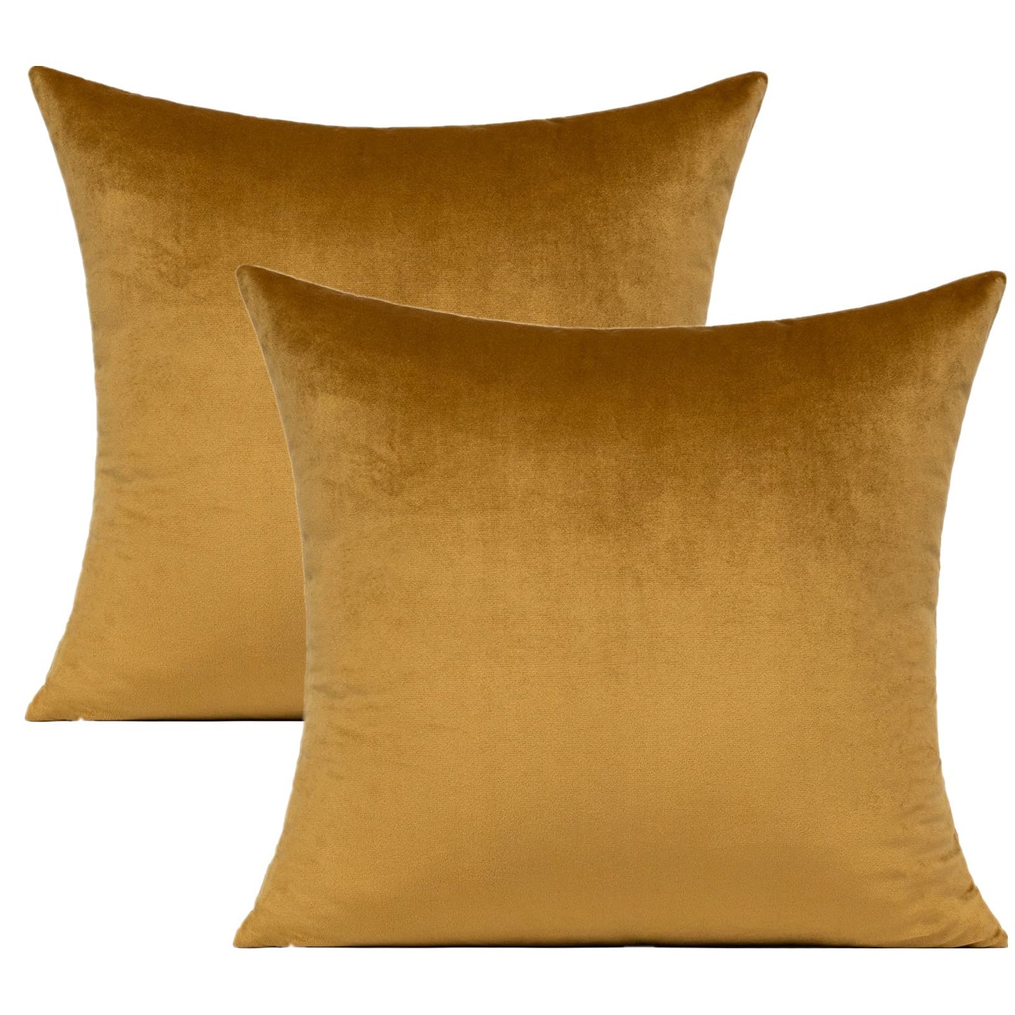 VAKADO Throw Pillow Covers 18x18 Set of 2 Emerald Green Velvet Decor Dark Forest Christmas Decorative Xmas Cushion Couch Euro Pillowcases Home Bed Decoration for Sofa Bedroom Office