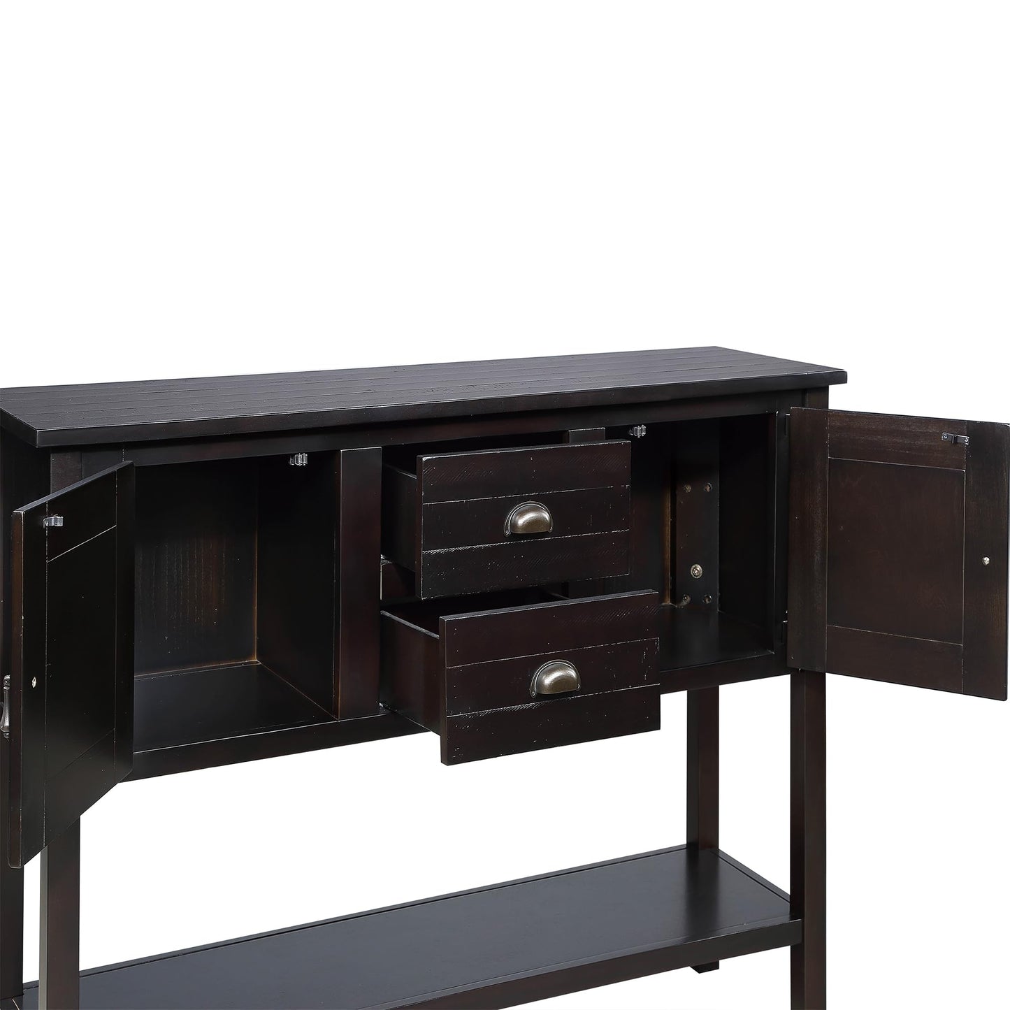 LKTART Solid Wood Farmhouse Console Table,Sofa Table with Storage Drawers and Shelves,Entryway Table for Entry Hallway Foyer Sofa Side Table,EasyAssembled (48" Navy Blue)