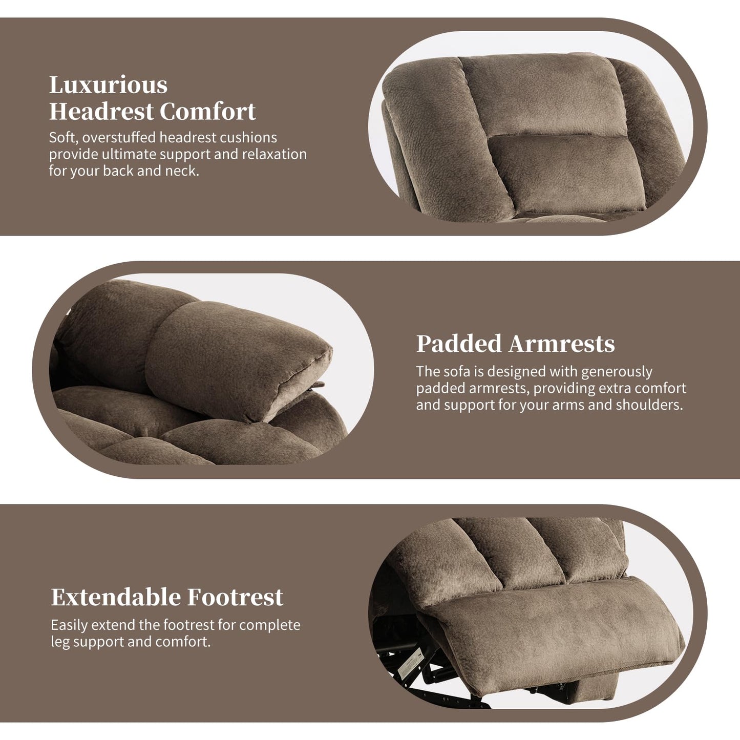 IOMOR Massage Recliner Chair with Heat and Massage, Ergonomic Overstuffed Breathable Fabric Reclining Chairs, Single Sofa Chair with Side Pockets for Living Room Home Theater (Dark Gray)