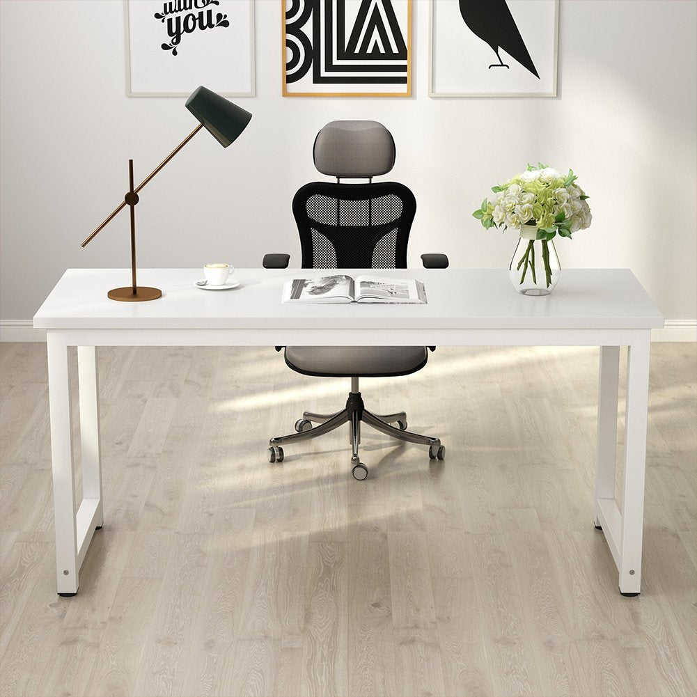 Tribesigns Modern Simple Computer Desk, 47 inch Vintage Office Desk Computer Table, Study Writing Study Desk Workstation for Home Office, Rustic Brown