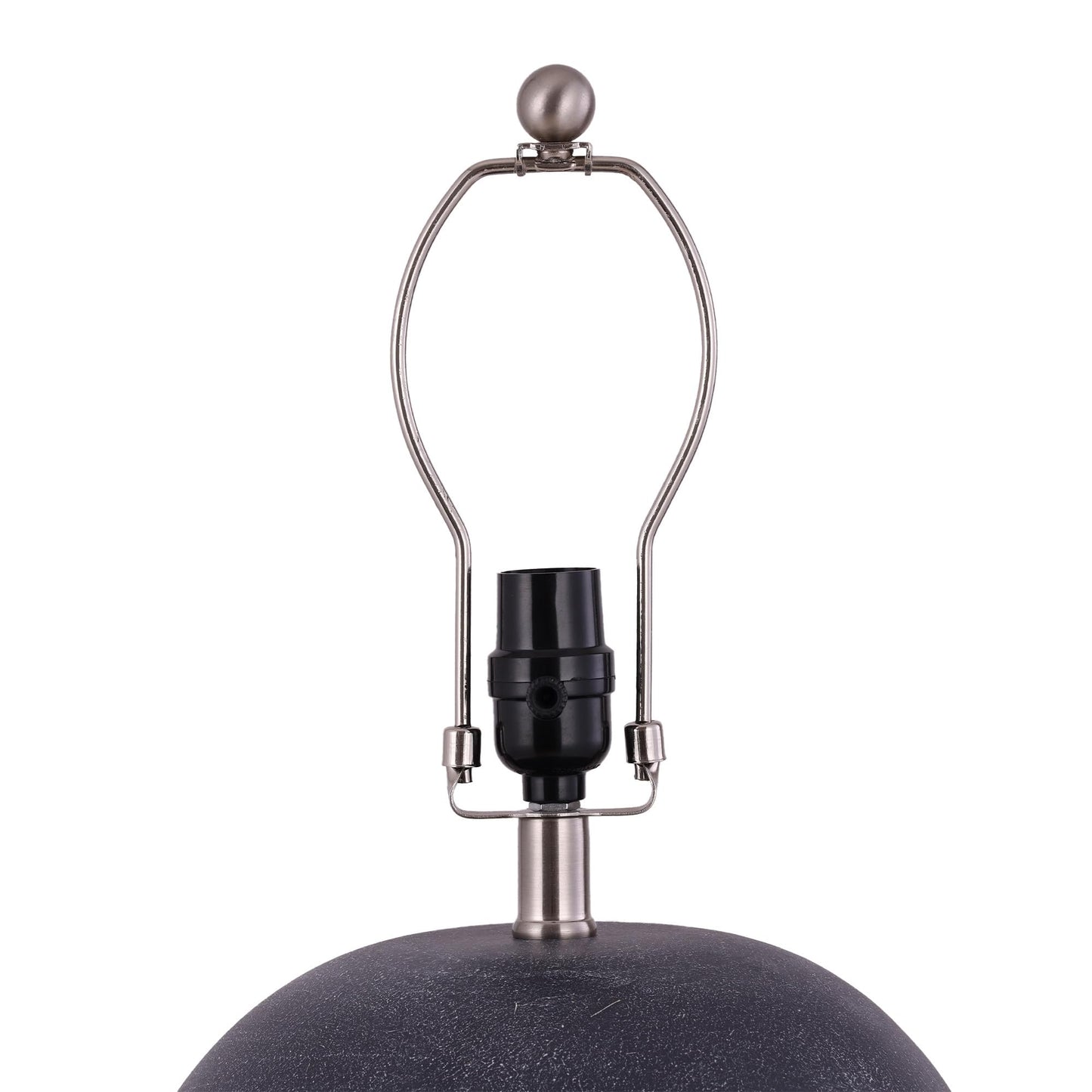 Farmhouse Ceramic Table Lamp, 21" Rustic Table Lamp with Linen Shade, 3-Way Dimmable Bedside Nightstand Lamps for Bedroom, Living Room, E26 Socket, Dark Grey