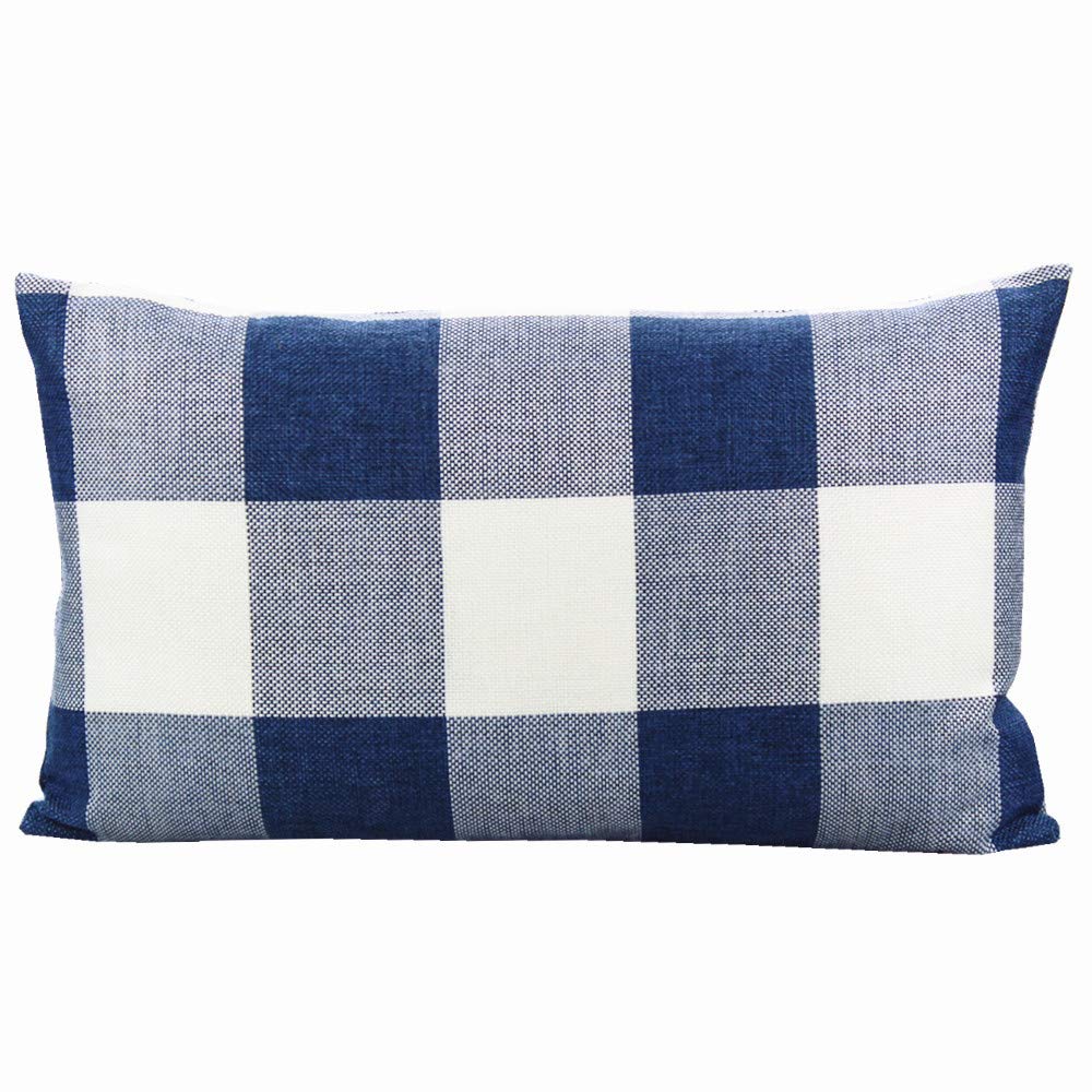 VAKADO Outdoor Farmhouse Buffalo Plaids Throw Pillow Covers 18x18 Set of 2 Black White Decorative Classroom Front Porch Classic Decor Retro Boho Cushion Cases Fall Home Rustic Check for Couch Patio