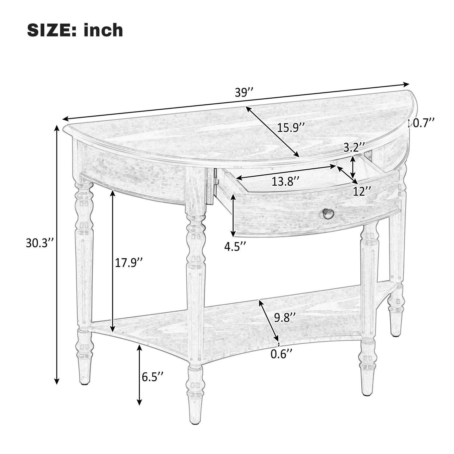 LKTART Small Solid Wood Sofa Table,Console Table with Drawers and Bottom Shelf, Entryway Hallway Foyer Entry Table for Living Room(23.7" Natural)