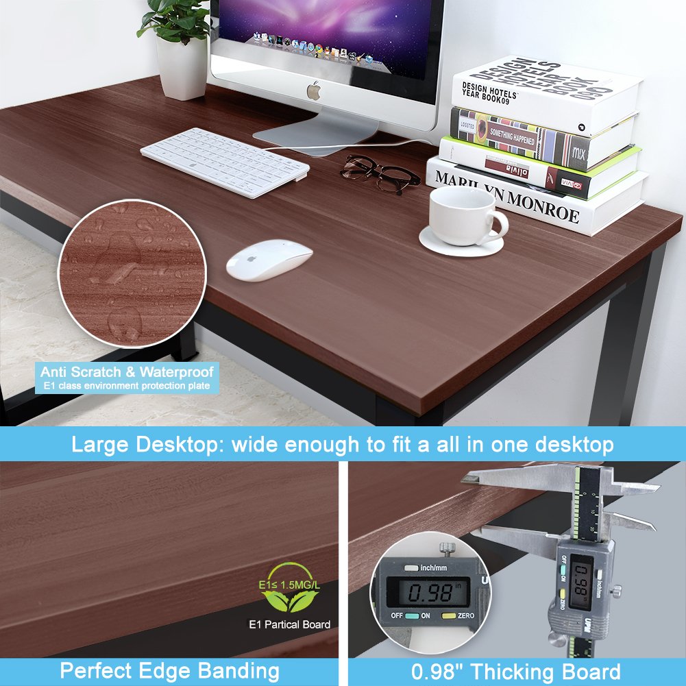 Tribesigns Modern Simple Computer Desk, 47 inch Vintage Office Desk Computer Table, Study Writing Study Desk Workstation for Home Office, Rustic Brown