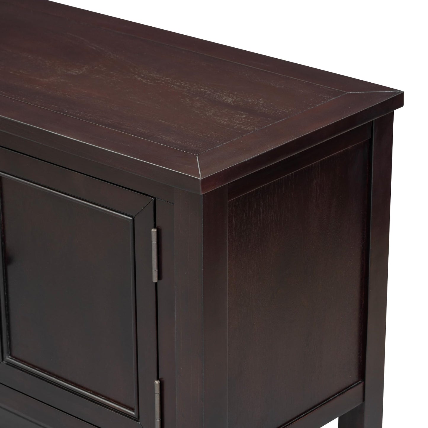 LKTART Farmhouse Sideboard Buffet Cabinet,Solid Wood Sideboard with Storage Drawers and Bottom Shelf,Coffee Bar for Entryway Hallway Foyer,Easy Assembled (46.5" Brown