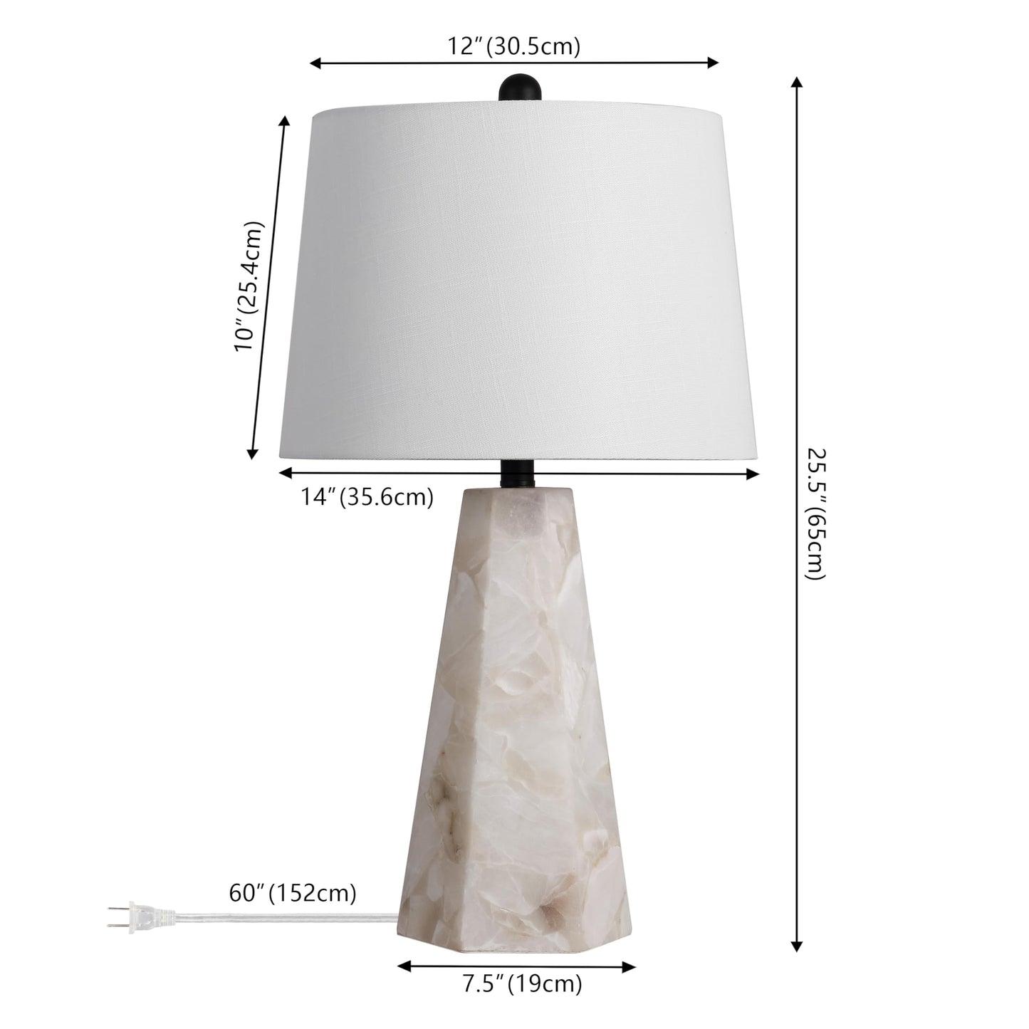 JONATHAN Y 25.5" Natural/Black Modern Table Lamp for Bedroom, White Linen Shade, Contemporary Bedside Nightstand Lamp for Living Room, LED Bulb Included (JYL6205B)