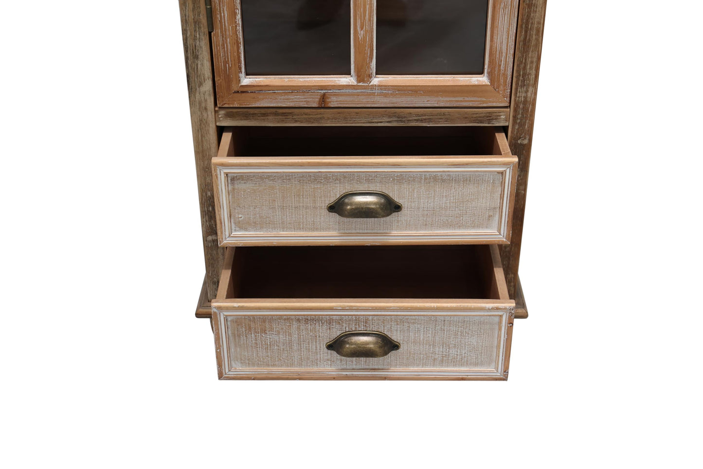 LKTART KTART 55'' Tall Kitchen Pantry Cupboard Storage Cabinet with Shelves & Drawer,French Country Accent Cabinet with Embossed Floral Metal Doors and Solid Wood Frame,Natural Wood