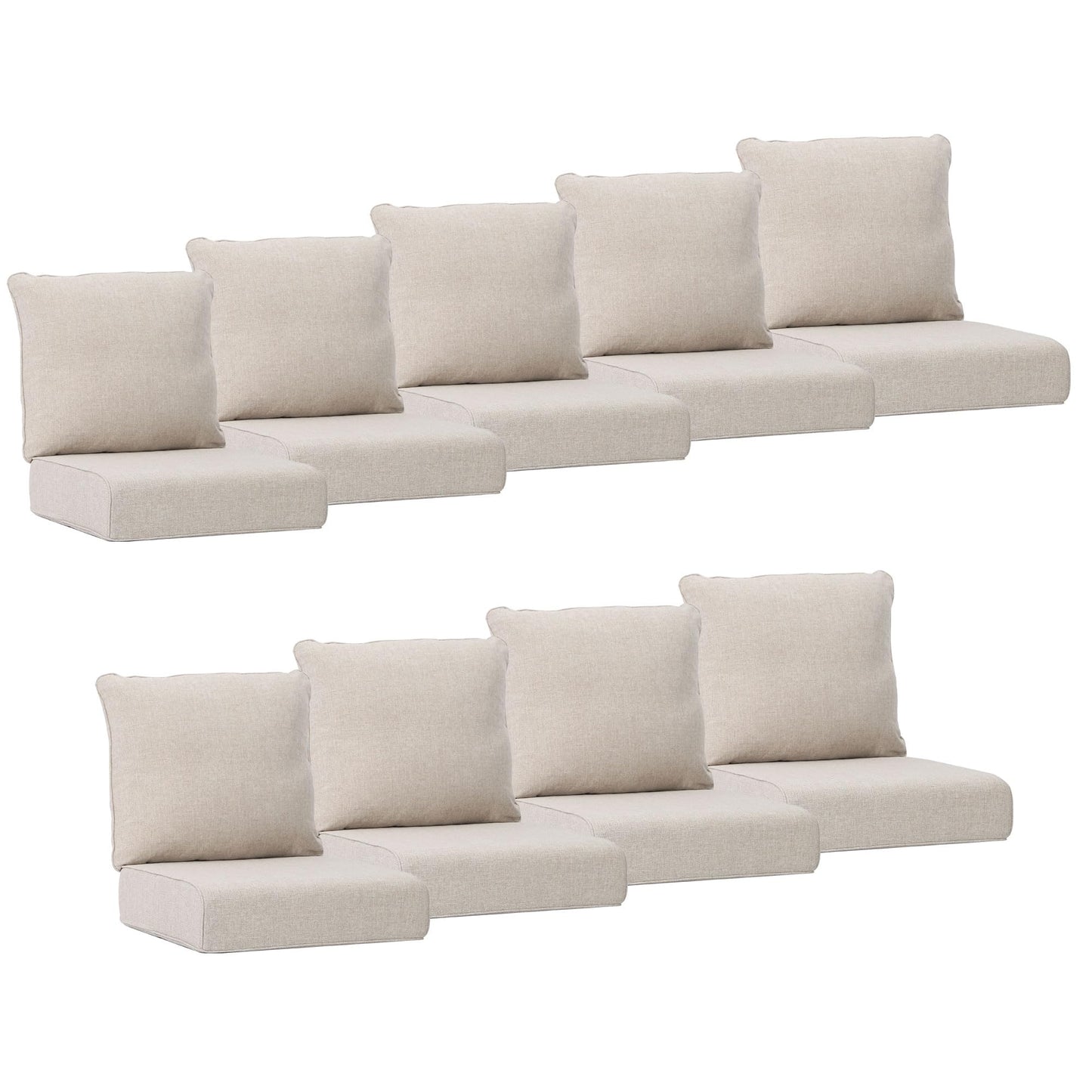 Joyside Outdoor Chair Cushions Set, 22x25/22x24 Inch Patio Furniture Deep Seat Cushions, Water Resistant & Thick Cushion, Outdoor Replacement Cushions for Seat and Sofa