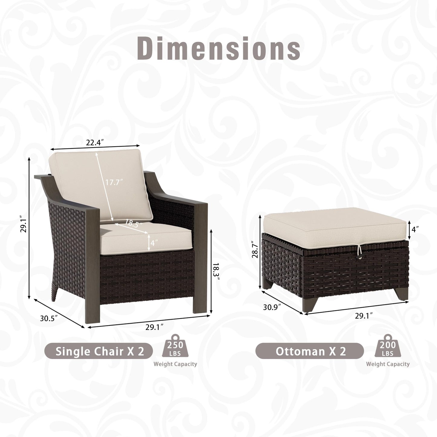 74 Inch Patio 3-Seater Sofa,PE Wicker Outdoor Lounge with Thick Removable Water-Resistant Cushions, Rust-Proof Steel Frame, 900LBS Capacity, Beige