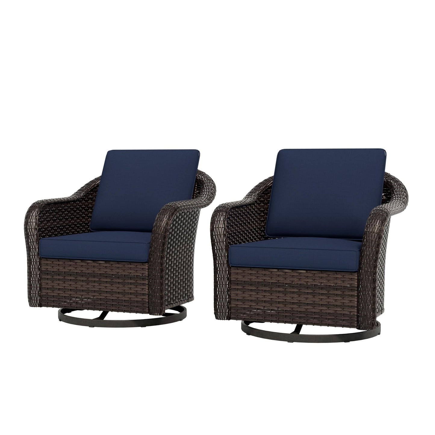 55 inch Outdoor Wicker 2 Seater Sofa, All-Weather Use Patio Rattan Loveseat with Seat and Back Cushion, Ideal for Porch, Backyard, Balcony, Poolside, Blue