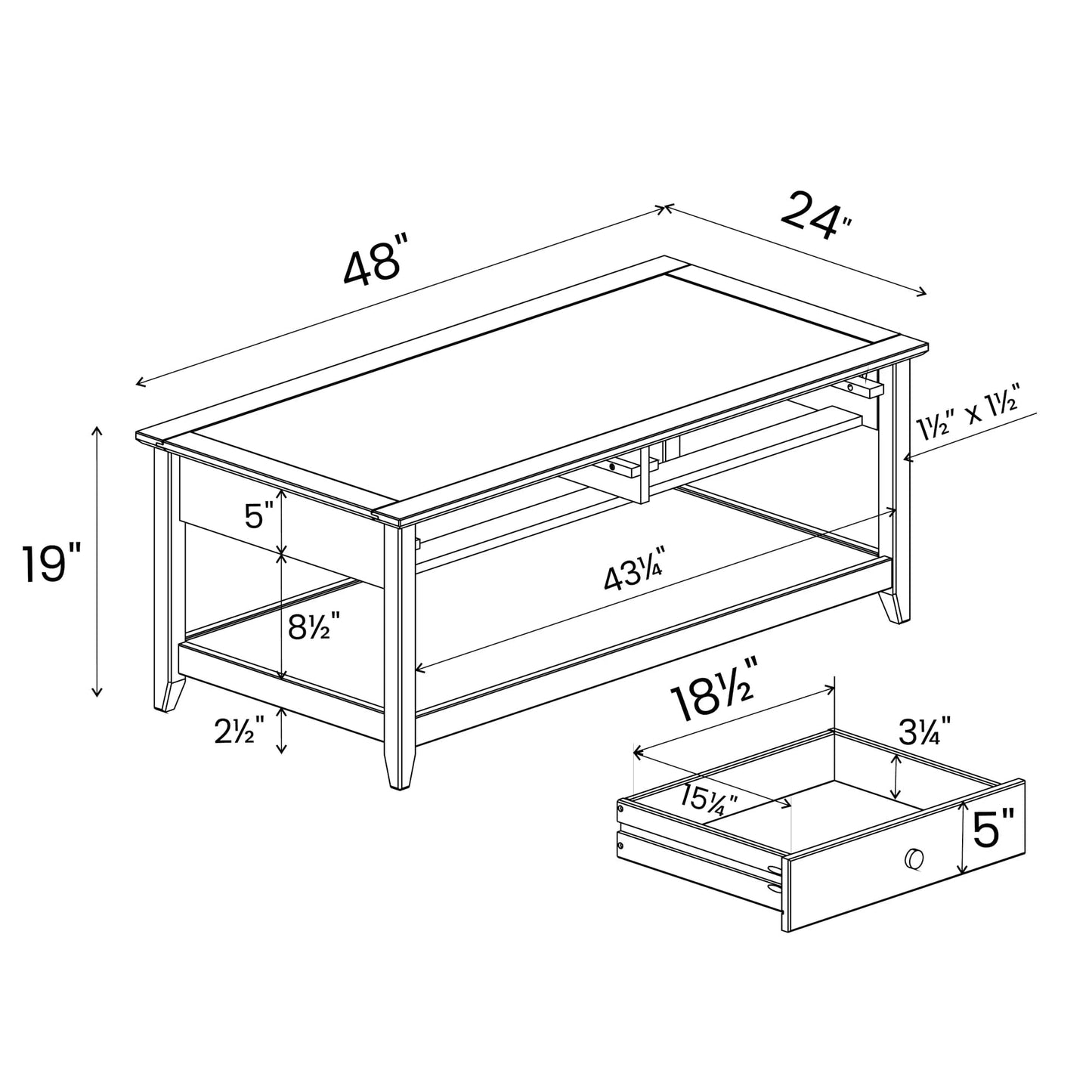 Grain Wood Furniture Greenport Coffee Table - Brushed Walnut