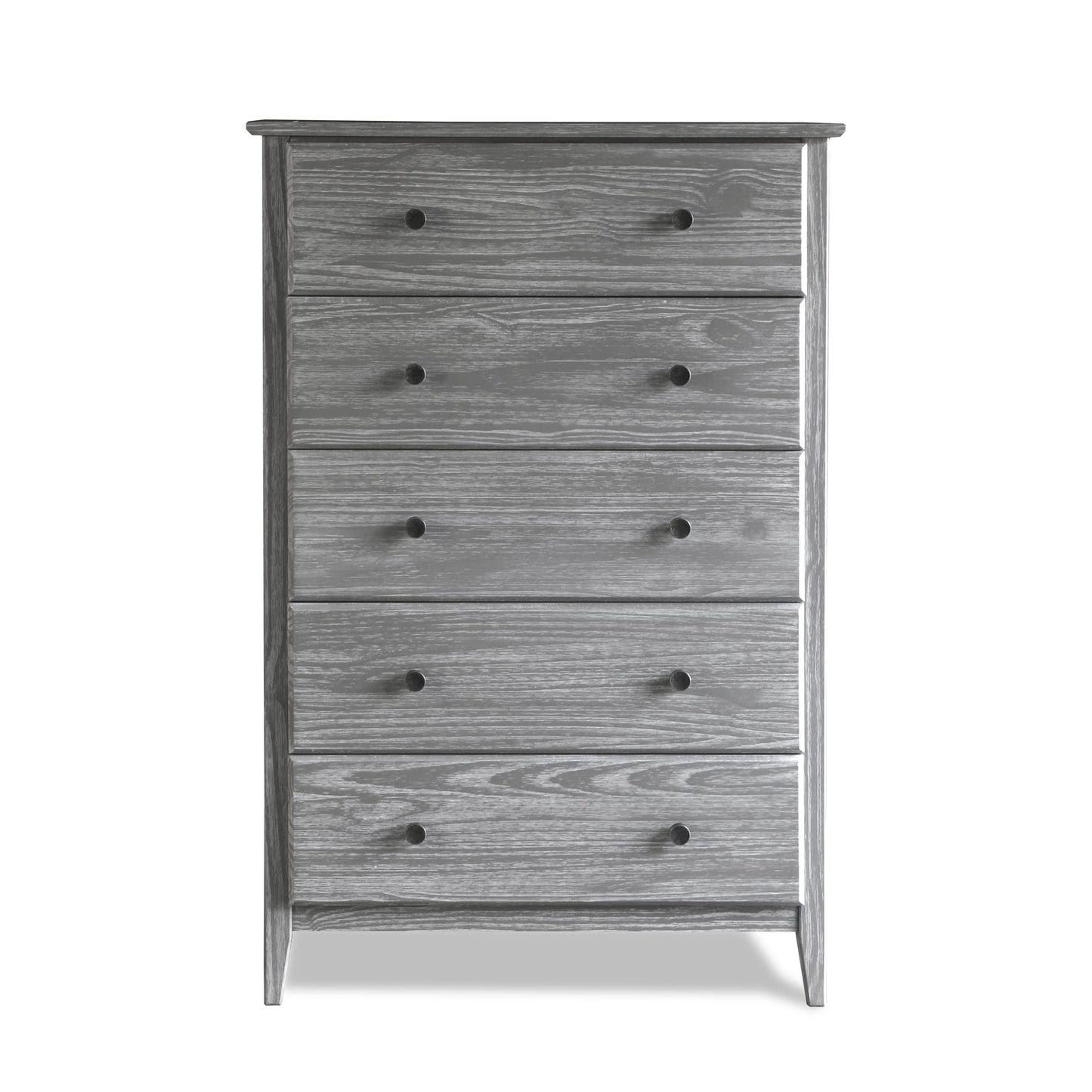 Grain Wood Furniture Greenport 5-Drawer Chest, Solid Wood with Brushed Walnut Finish