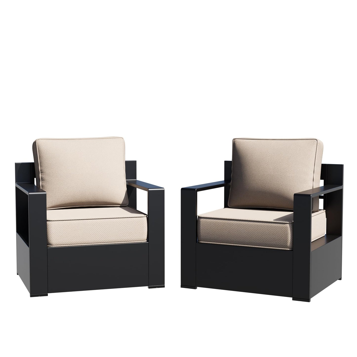 Aluminum Patio Swivel Chair - Outdoor Swivel Rocking Chair with 6" Thick Removable Cushions, All-Weather Metal Frame, Deep Setting for Garden, Poolside and Porch