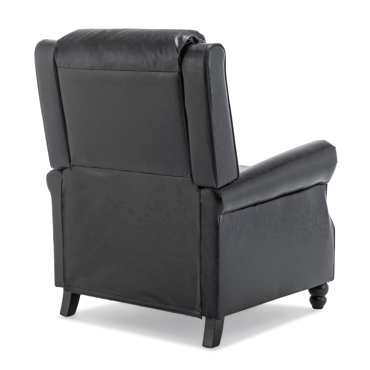 Pushback Recliner Chairs Set of 2, Comfy Fabric Wingback Recliner Chair, Upholstered Armchair Push Back Recliner with Wood Legs, Rivet Trim Accent Chair for Living Room, Bedroom, Blue Stripe