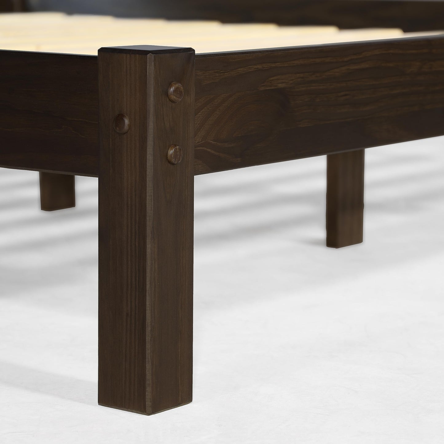 Grain Wood Furniture Shaker Solid Wood Panel Platform Bed, Queen Size, Expresso