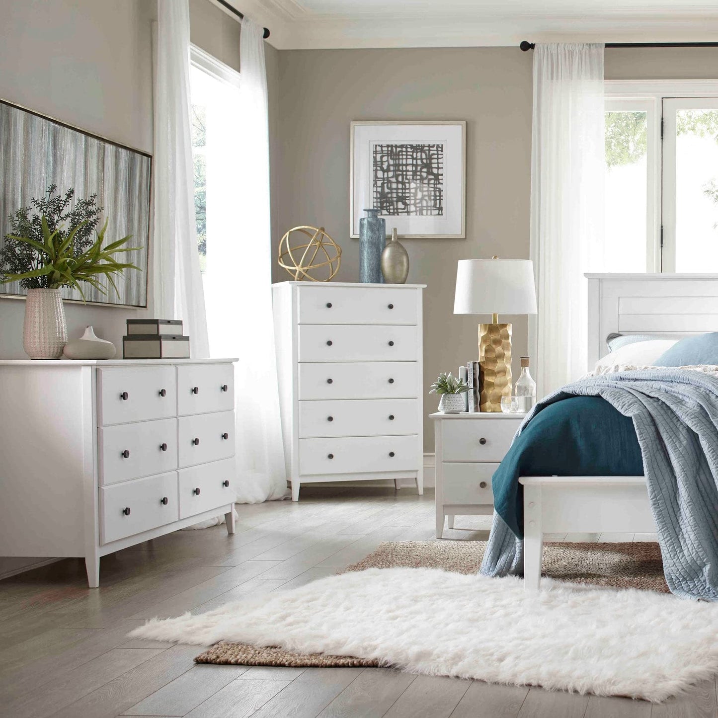 Grain Wood Furniture Greenport Solid Wood Platform Bed, Full Size, Brushed Walnut