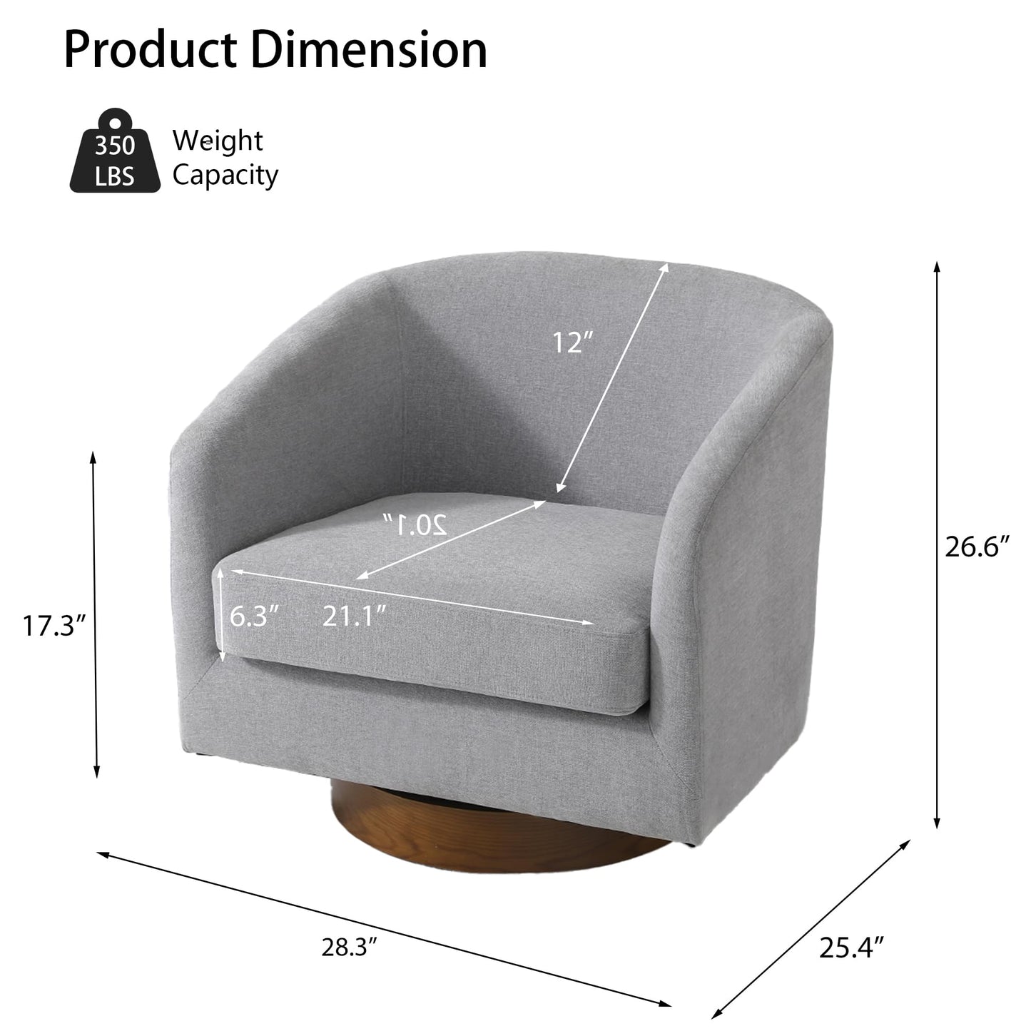 Swivel Barrel Chairs Set of 2, 31" W Modern Faux Leather Round Swivel Accent Chair for Living Room, 360° Rotation Upholstered Armchair Club Chair for Bedroom, Reading Room, Office (Brown)