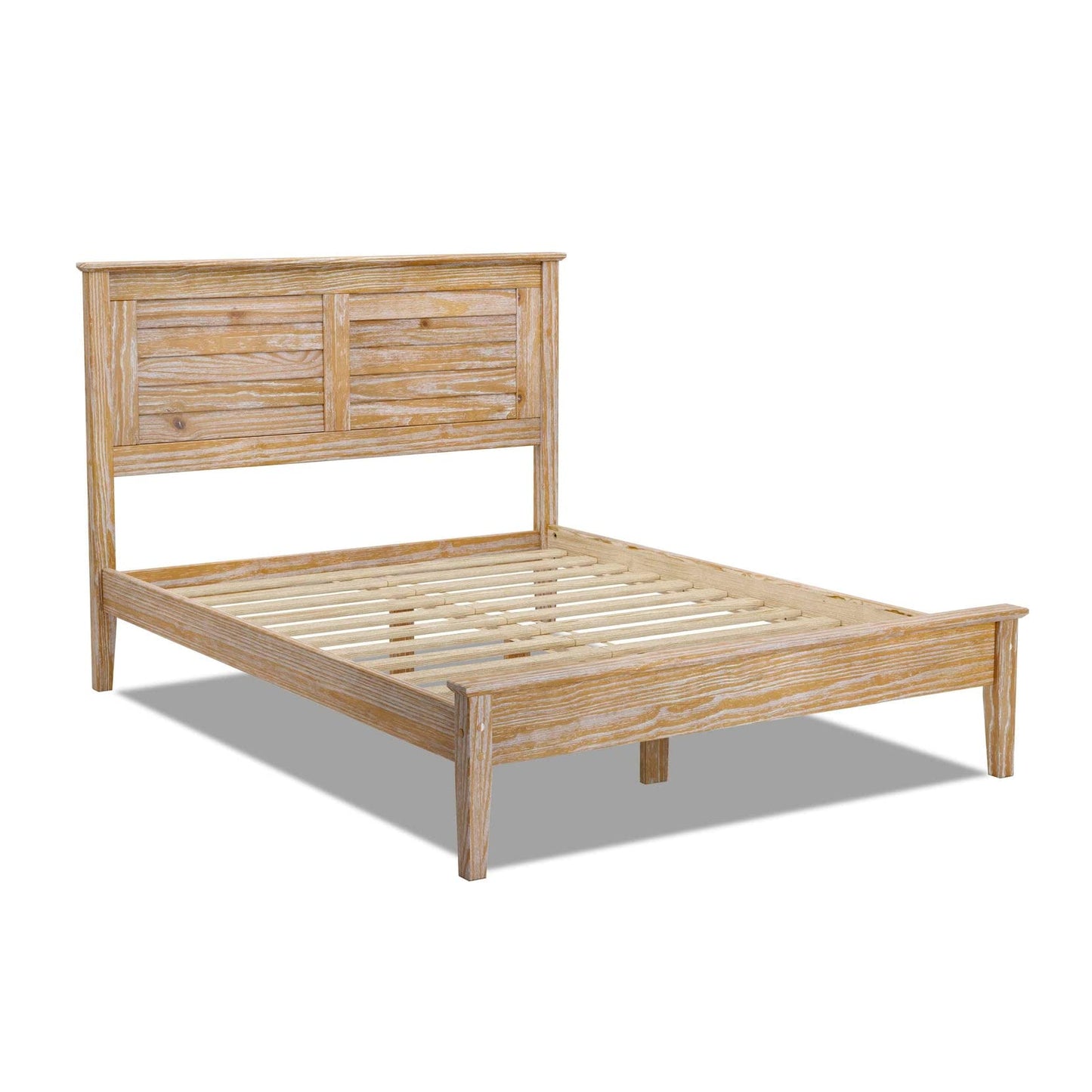 Grain Wood Furniture Greenport Solid Wood Platform Bed, Full Size, Brushed Walnut