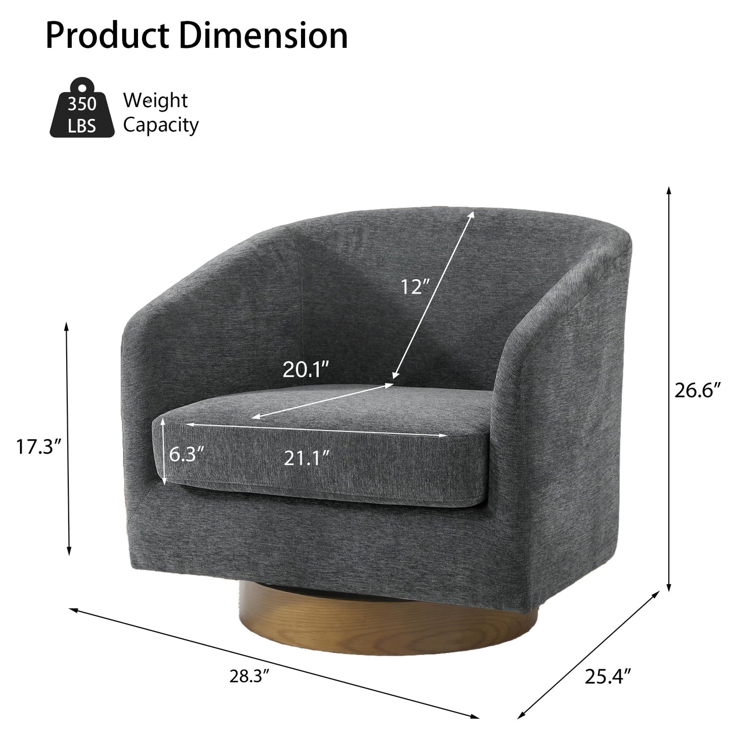 Swivel Barrel Chairs Set of 2, 31" W Modern Faux Leather Round Swivel Accent Chair for Living Room, 360° Rotation Upholstered Armchair Club Chair for Bedroom, Reading Room, Office (Brown)