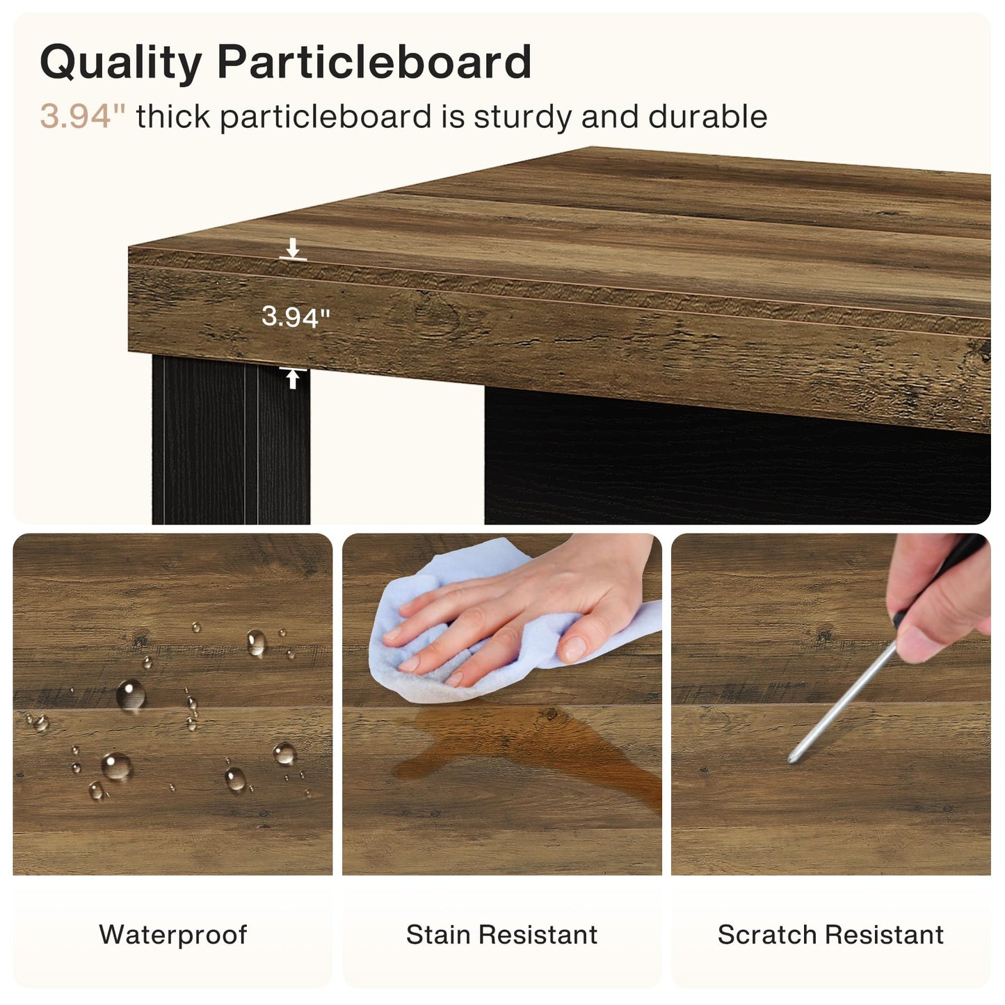 Tribesigns 55" Kitchen Island with Seating and Storage, 3-Tier Farmhouse Wood Stationary Island Table with Large Worktop & Leg Room, Coffee Bar Table with Storage Shelves for Kitchen, White and Brown