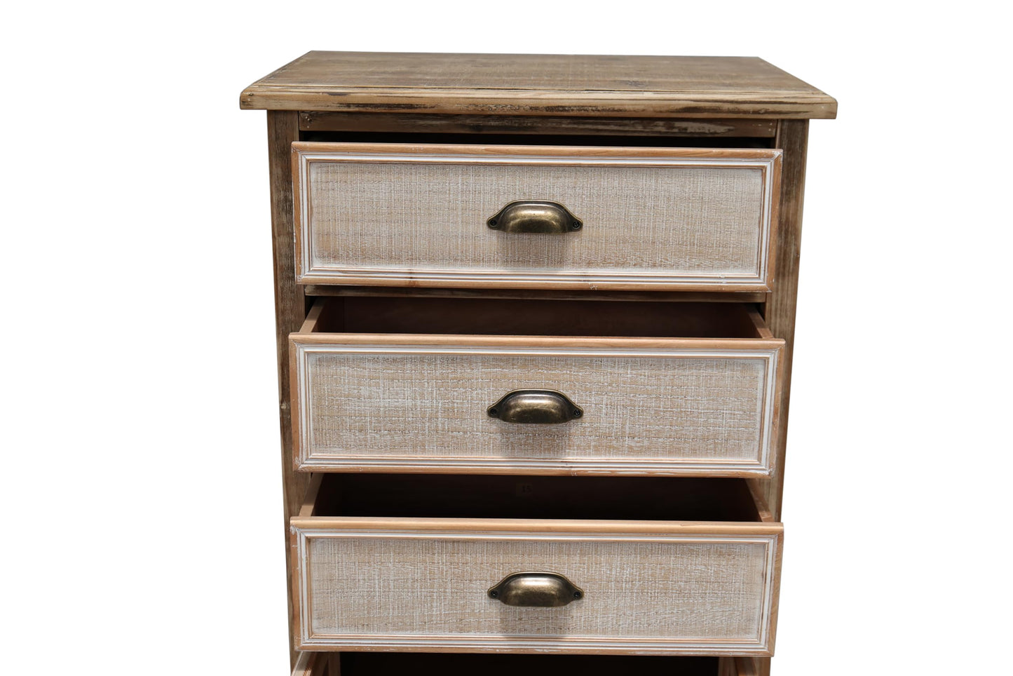 LKTART KTART 55'' Tall Kitchen Pantry Cupboard Storage Cabinet with Shelves & Drawer,French Country Accent Cabinet with Embossed Floral Metal Doors and Solid Wood Frame,Natural Wood