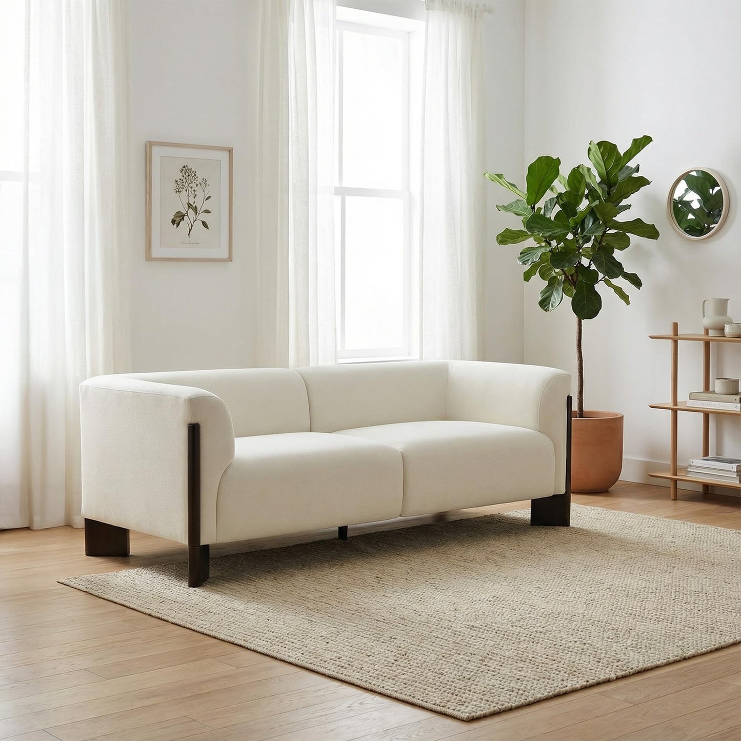 81" Loveseat Sofa Couch, 2 Seater Sofa Couches with Wood Legs and Armrest, Comfy Thick Cushion Upholstered Lounge Loveseat Sofa Chair for Living Room Office, Chenille Fabric, Gray