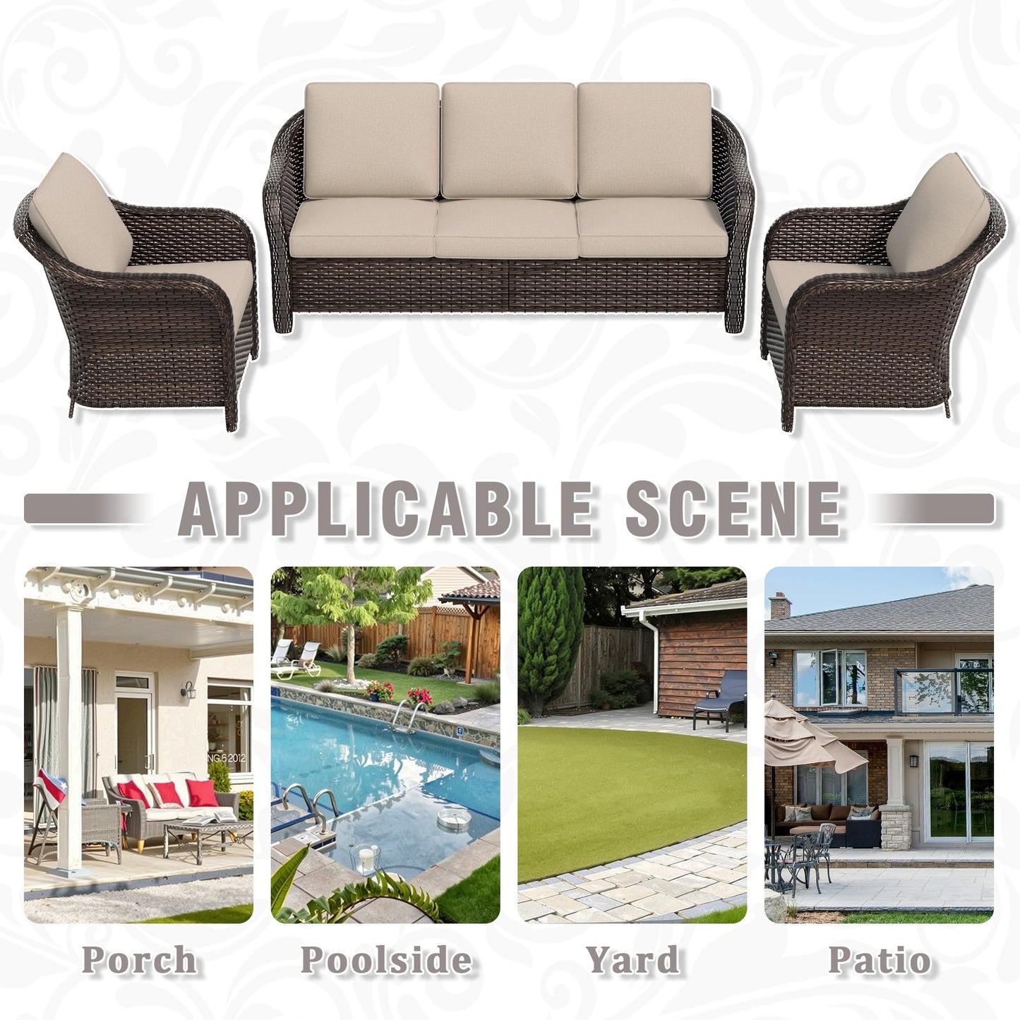 55 inch Outdoor Wicker 2 Seater Sofa, All-Weather Use Patio Rattan Loveseat with Seat and Back Cushion, Ideal for Porch, Backyard, Balcony, Poolside, Blue