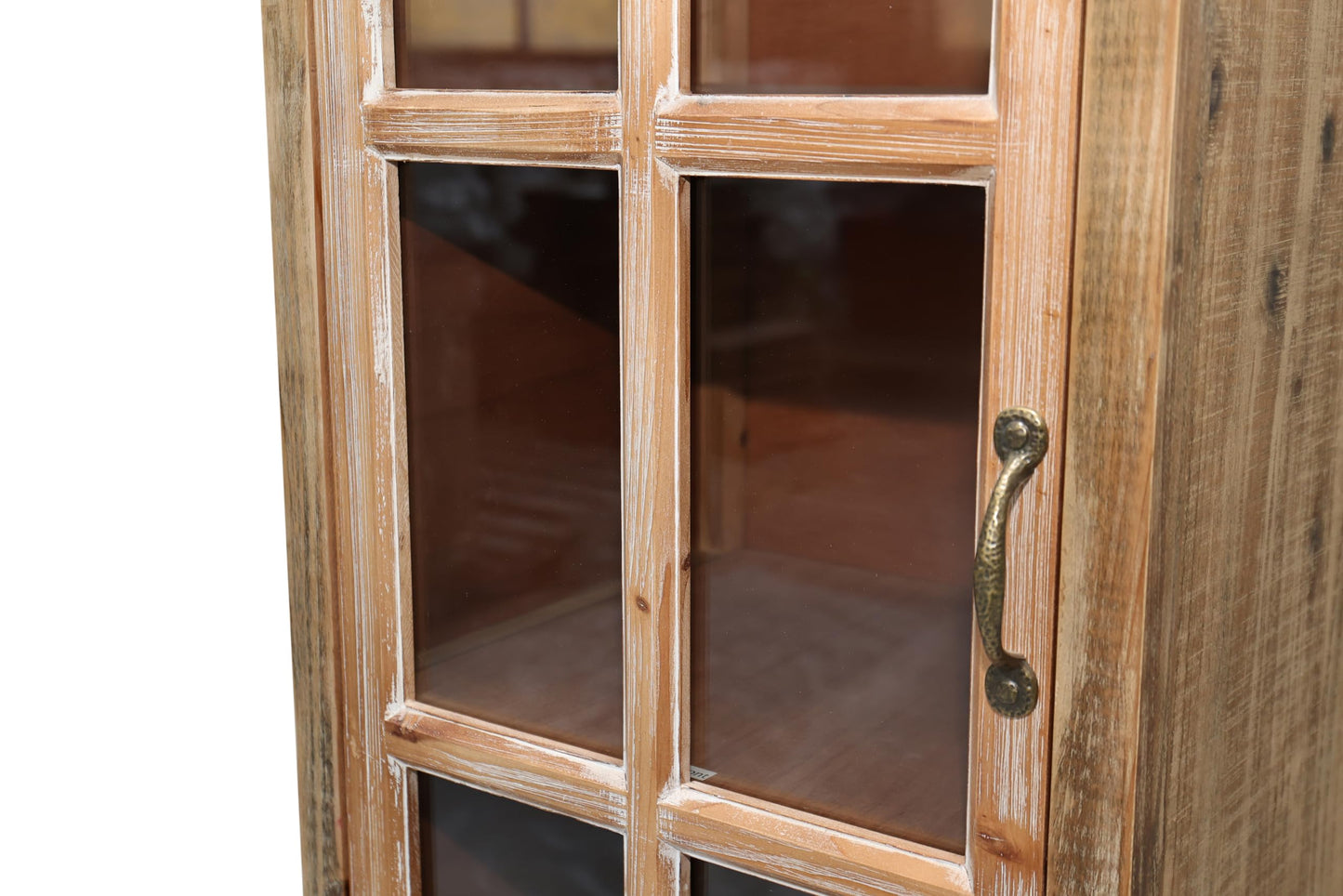 LKTART KTART 55'' Tall Kitchen Pantry Cupboard Storage Cabinet with Shelves & Drawer,French Country Accent Cabinet with Embossed Floral Metal Doors and Solid Wood Frame,Natural Wood