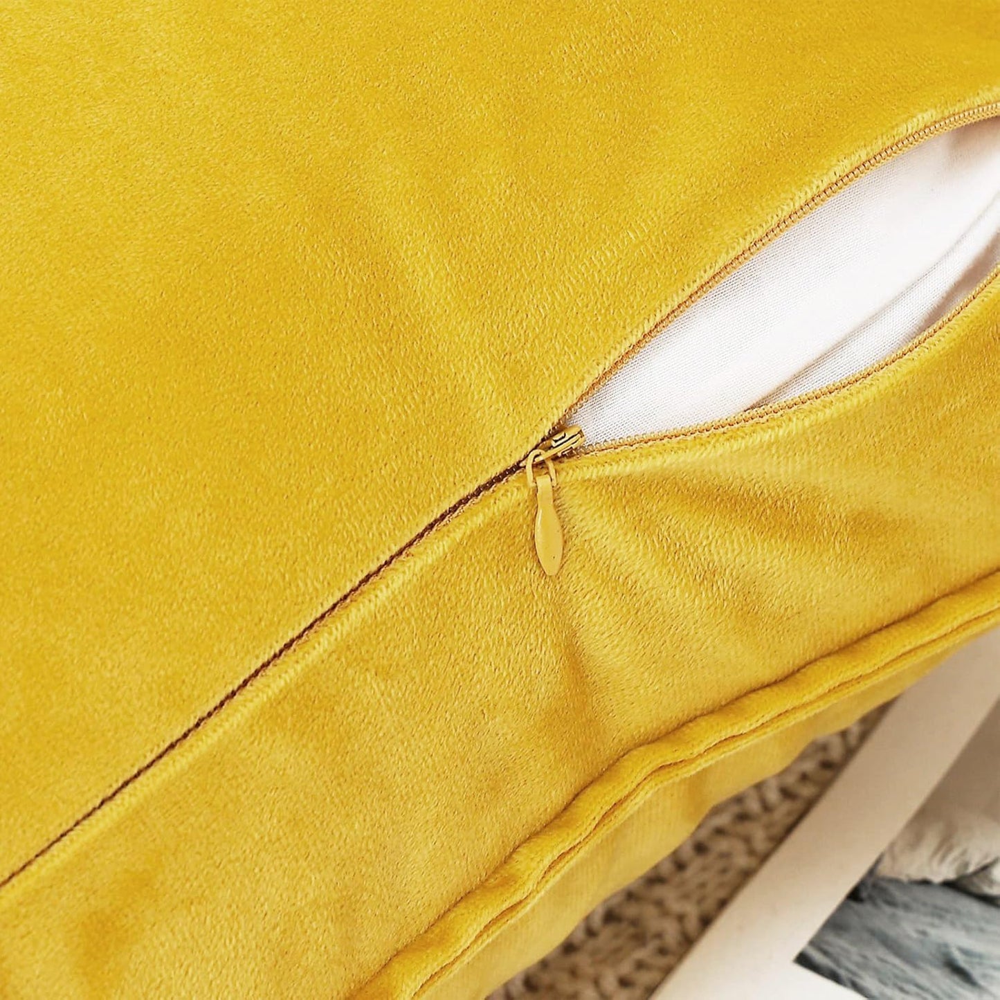 VAKADO Throw Pillow Covers 18x18 Set of 2 Olive Green Velvet Decor Decorative Couch Cushion Euro Xmas Pillowcases with Fringe Home Bed Decoration for Sofa Bedroom Office