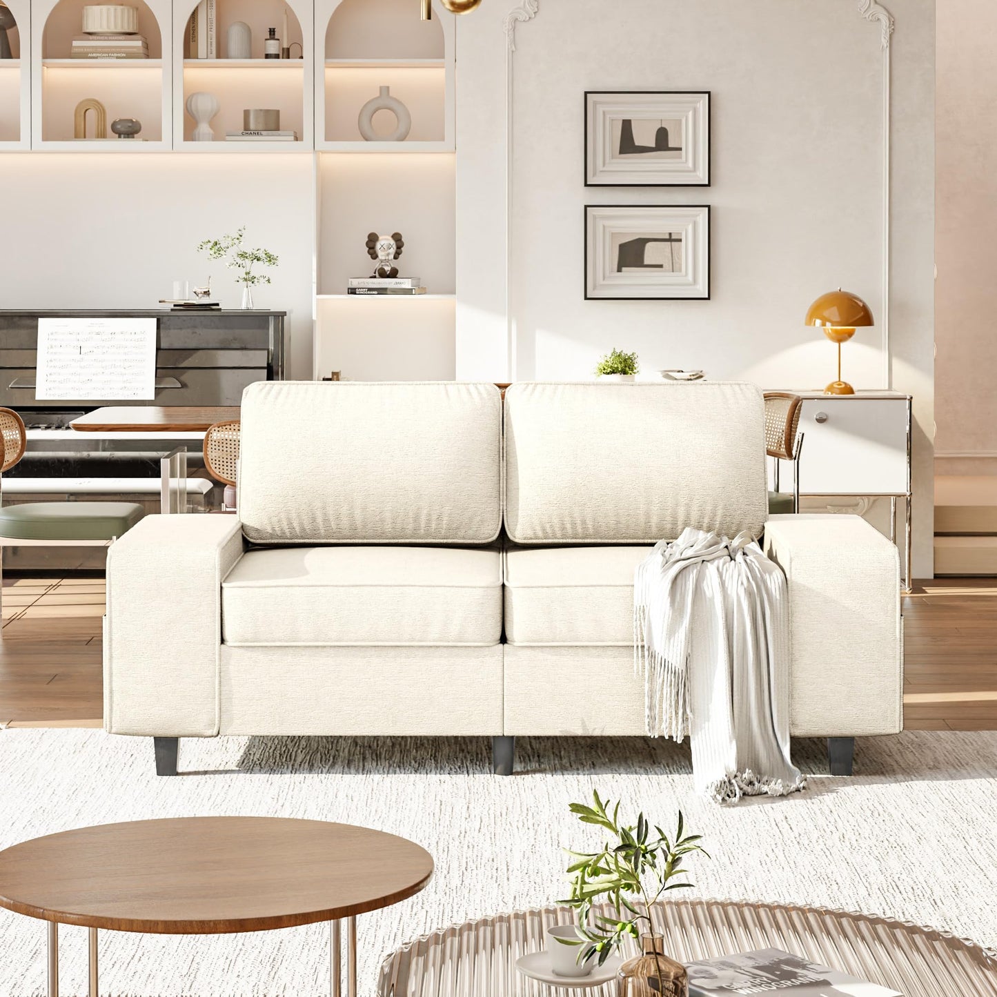 71" Loveseat Sofa for Living Room, Deep Seat Mid Century Modern Chenille Fabric 2 Love Seat Couch Love Seats for Small Space,Living Room,Studio,Apartment