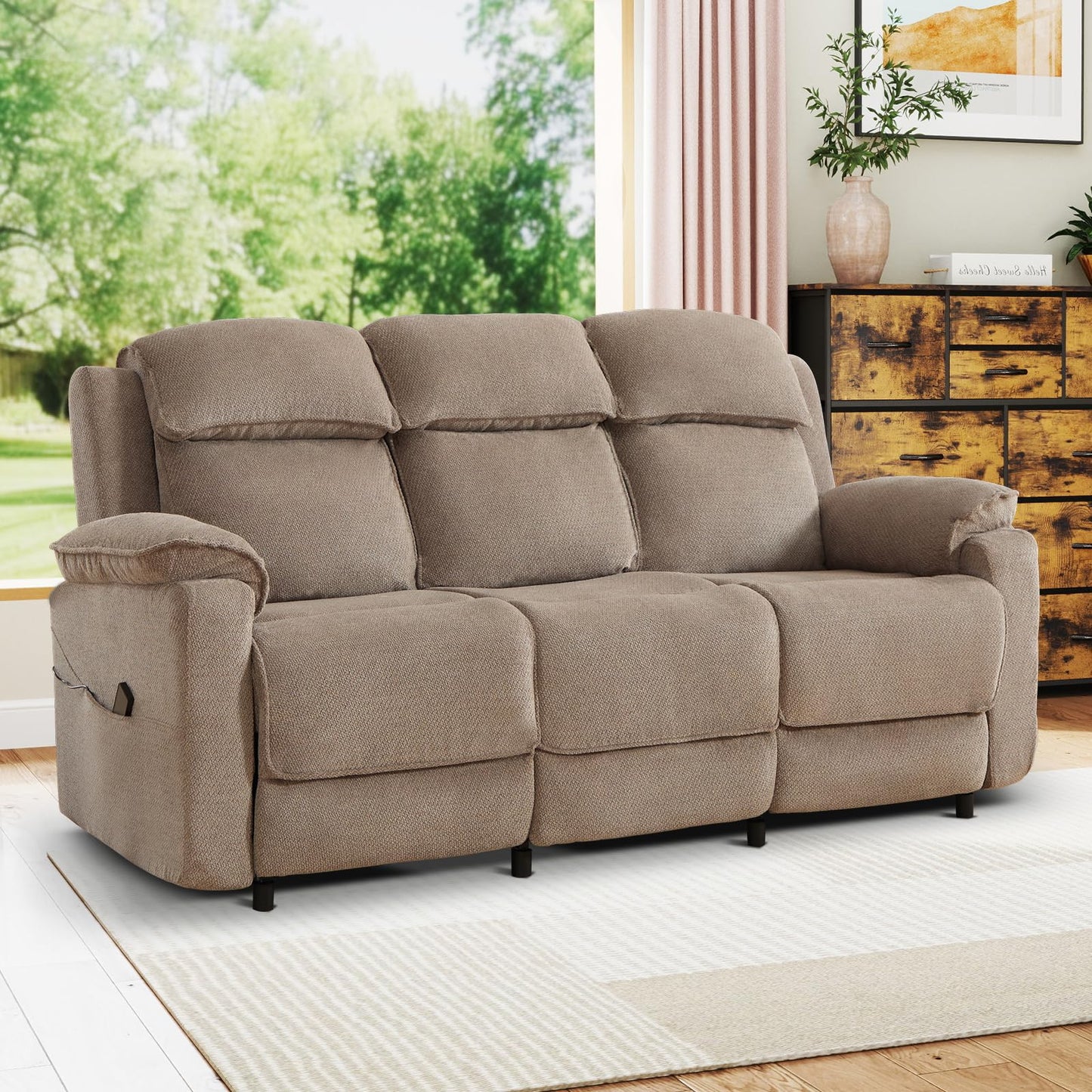IOMOR Power Recliner Chair, Electric Recliner for Adults, Reclining Sofa Chair, Adjustable Home Theater Seating with Side Pocket for Small Space, Living Room (1, Dark Gray, Single Recliner)