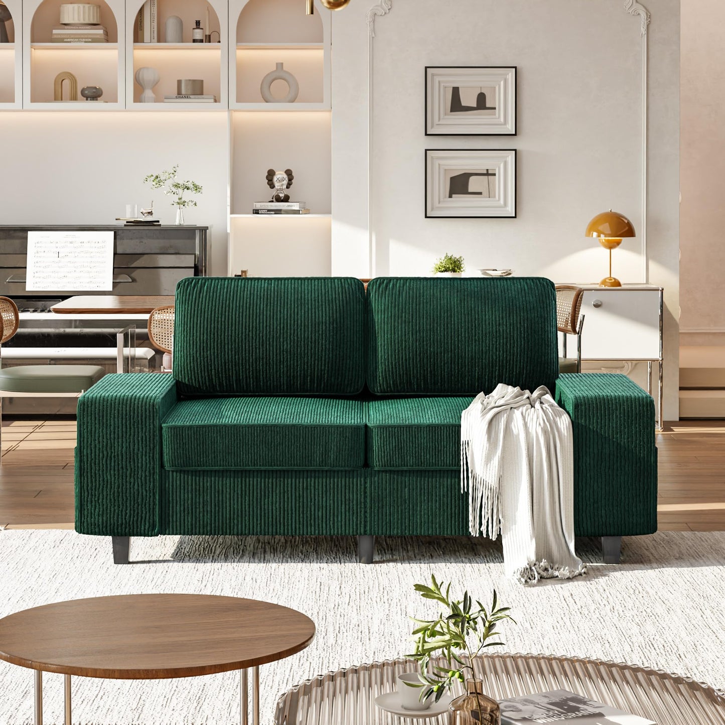 71" Loveseat Sofa for Living Room, Deep Seat Mid Century Modern Chenille Fabric 2 Love Seat Couch Love Seats for Small Space,Living Room,Studio,Apartment