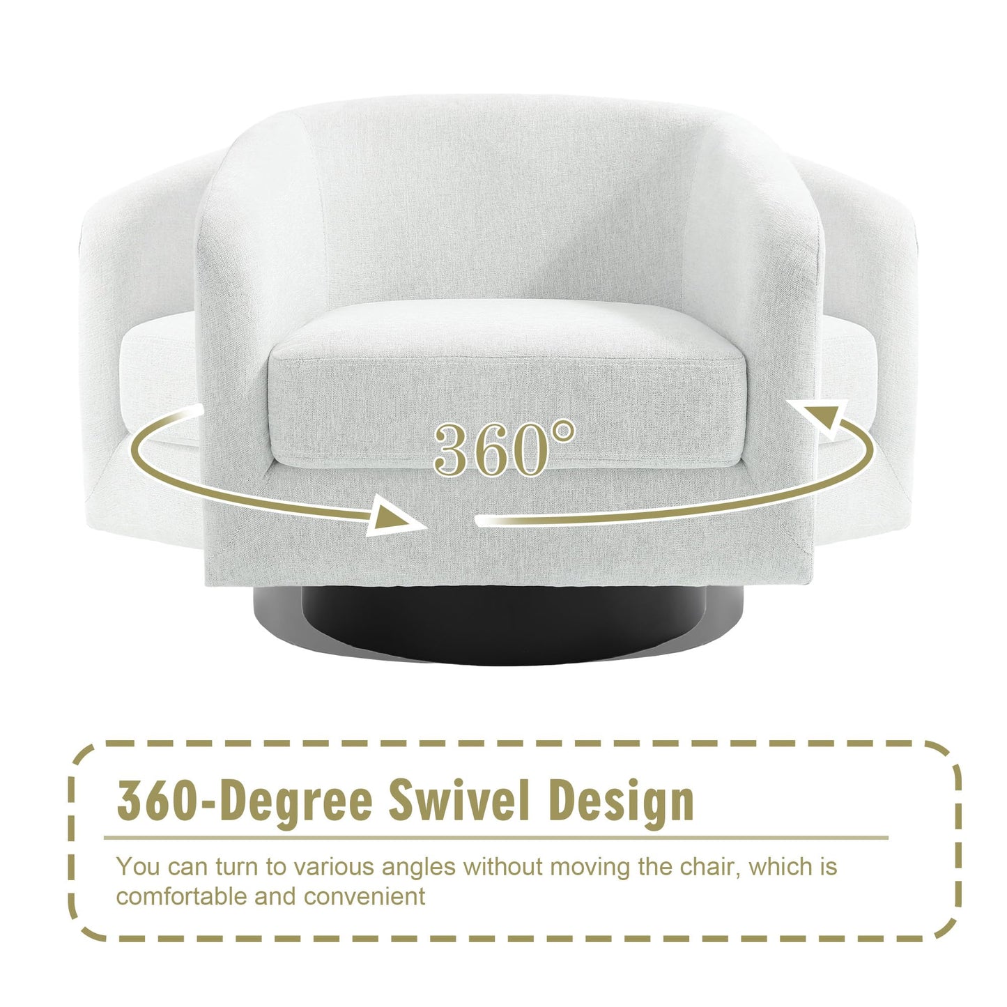 Swivel Barrel Accent Chairs Set of 2, Modern 360° Swivel Round Barrel Chair with Curve Back, Upholstered Velvet Fabric Armchair Single Sofa Club Chair for Living Room, Bedroom, Coffee