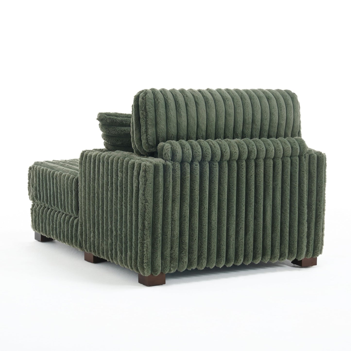 59" Chaise Lounge Chair Indoor, Upholstered Oversized Sleeper Sofa Bed Reading Chairs with 3 Soft Pillows & 2 Cup Holders, Comfy Cloud Deep Seat Sofa for Living Room Bedroom, Set of 2, Navy