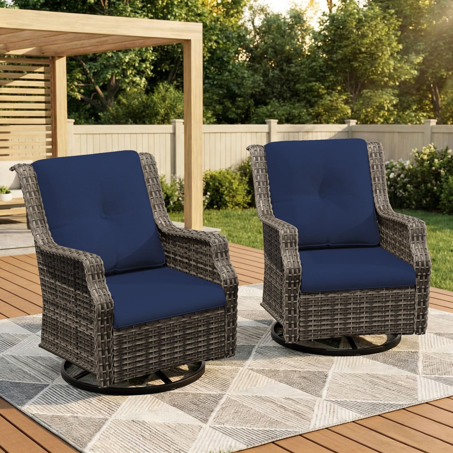 Outdoor Patio Loveseat, All-Weather 2-Seater Wicker Loveseat with Cushions, Outdoor Patio Love Seat Sofa for Garden, Balcony and Deck