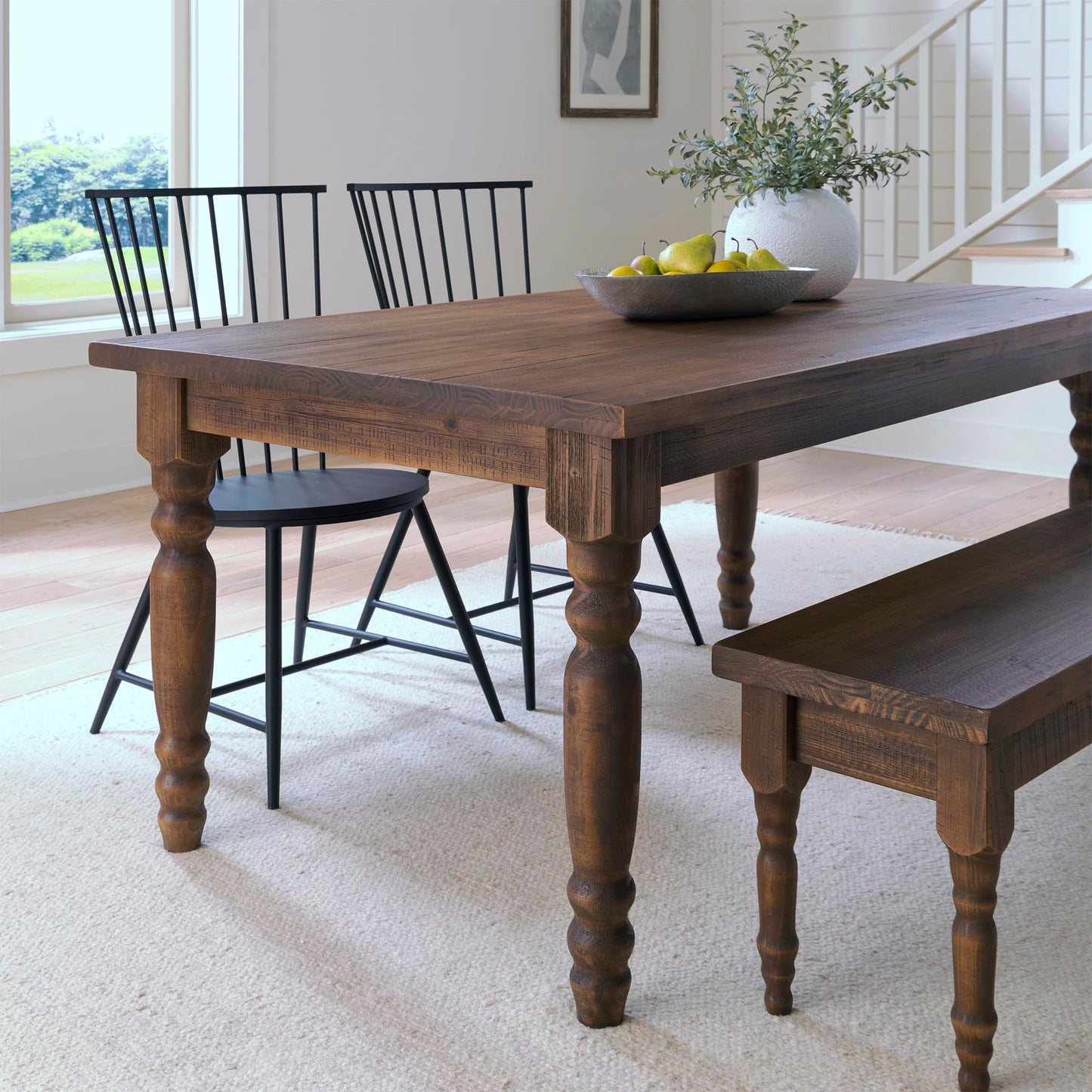 Grain Wood Furniture Valerie Original Solid Wood 63" Dining Table, Barnwood