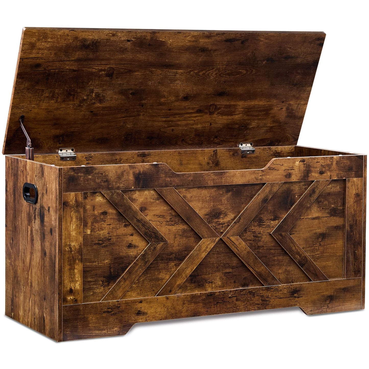 47.2” Storage Bench,Extra Large Wooden Storage Chest with 2 Safety Hinges,entryway Bench,Blanket Storage,Shoe Storage Bench for Entryway,Bedroom,Living Room,Easy Assembly.-Greige