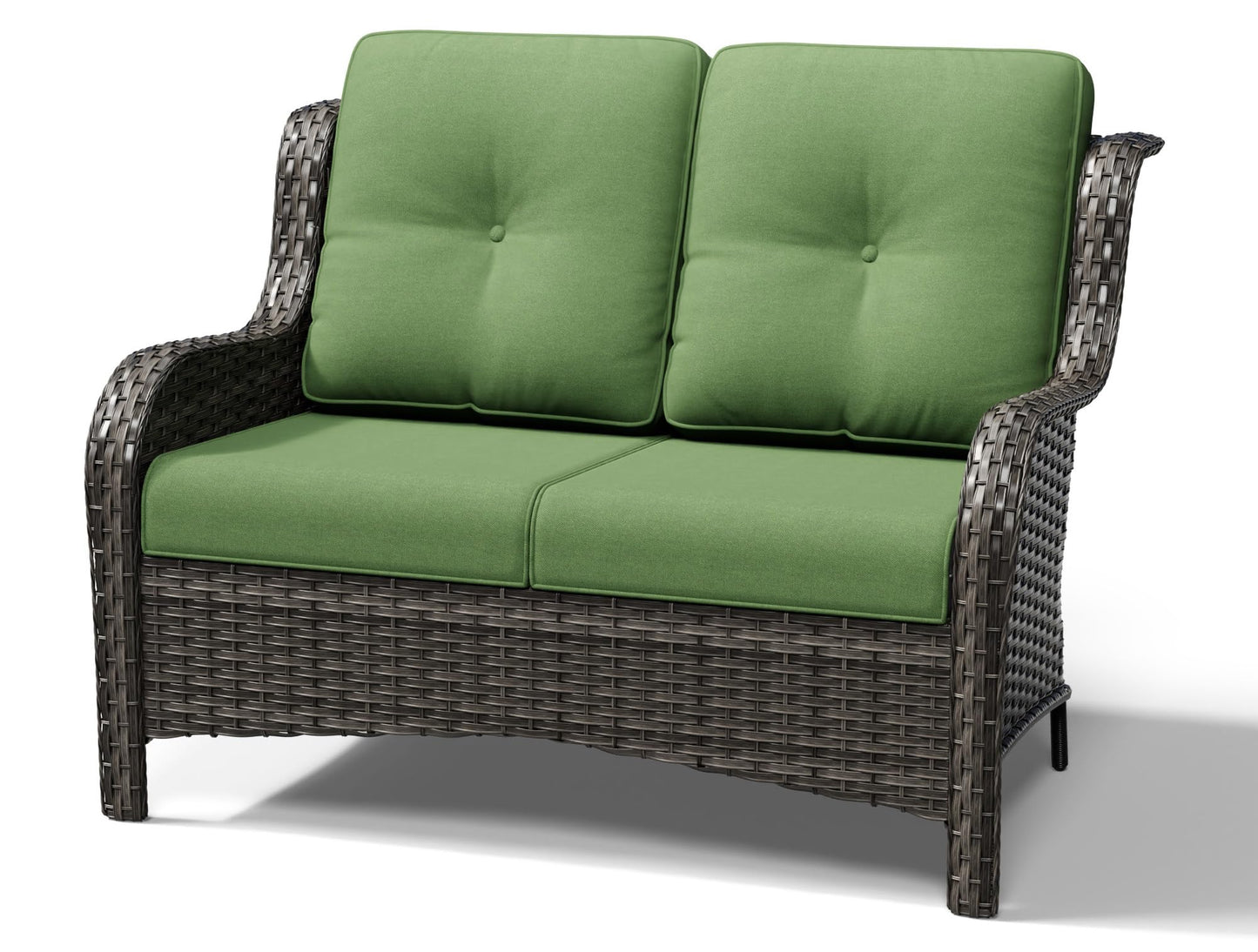 Joyside Outdoor Patio Couch,Outdoor Wicker Loveseat with High Back, Deep Seating, Wide Armrest, Thickened Cushions, Patio Loveseat for Deck, Porch Use