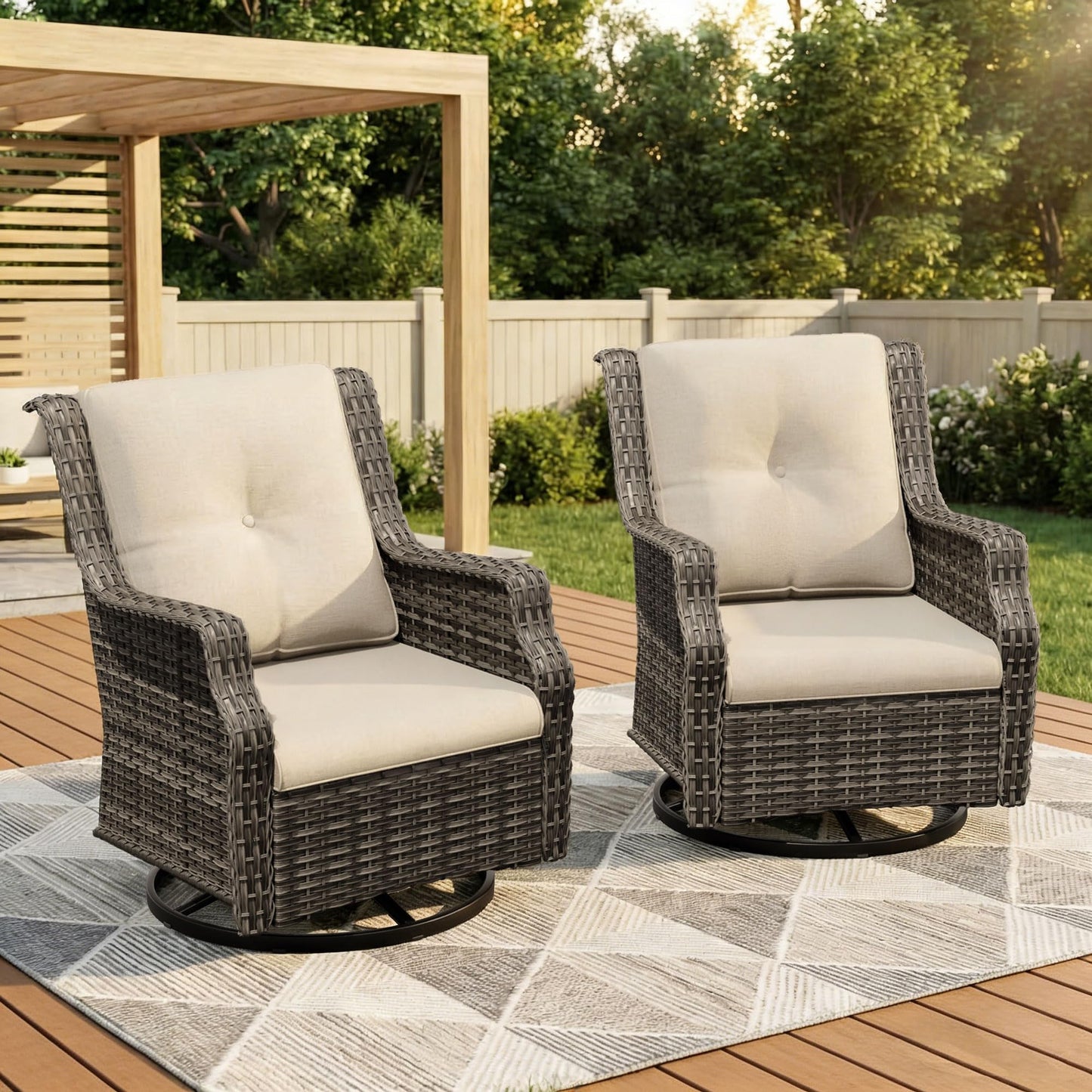 Outdoor Patio Loveseat, All-Weather 2-Seater Wicker Loveseat with Cushions, Outdoor Patio Love Seat Sofa for Garden, Balcony and Deck