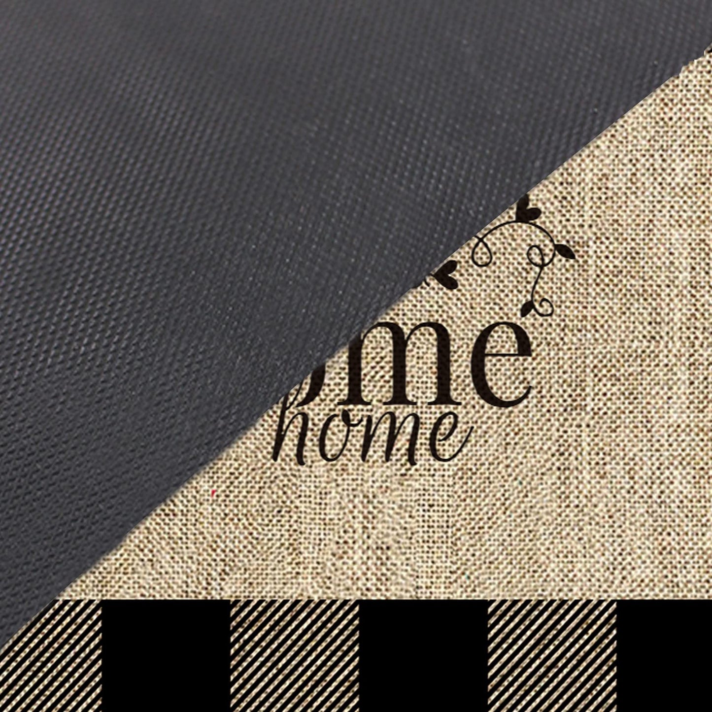 VAKADO Fall Outdoor Welcome Door Mat for Front Door Entrance Classroom Farmhouse Doormat Non-Slip Rubber Backing Autumn Entrance Rug Easy to Clean 17x29 Inch,Black White Buffalo Check Plaid