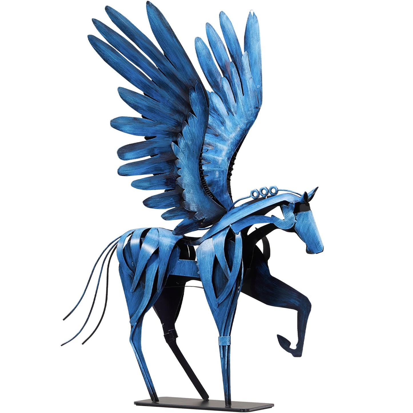SunBlogs Art Metal Horse Statue Decor, Handmade Strong Modern Horse Sculpture Handicraft, Rustic Metal Statue Decorations Gift for Home Office Desk Figurine (Brown)
